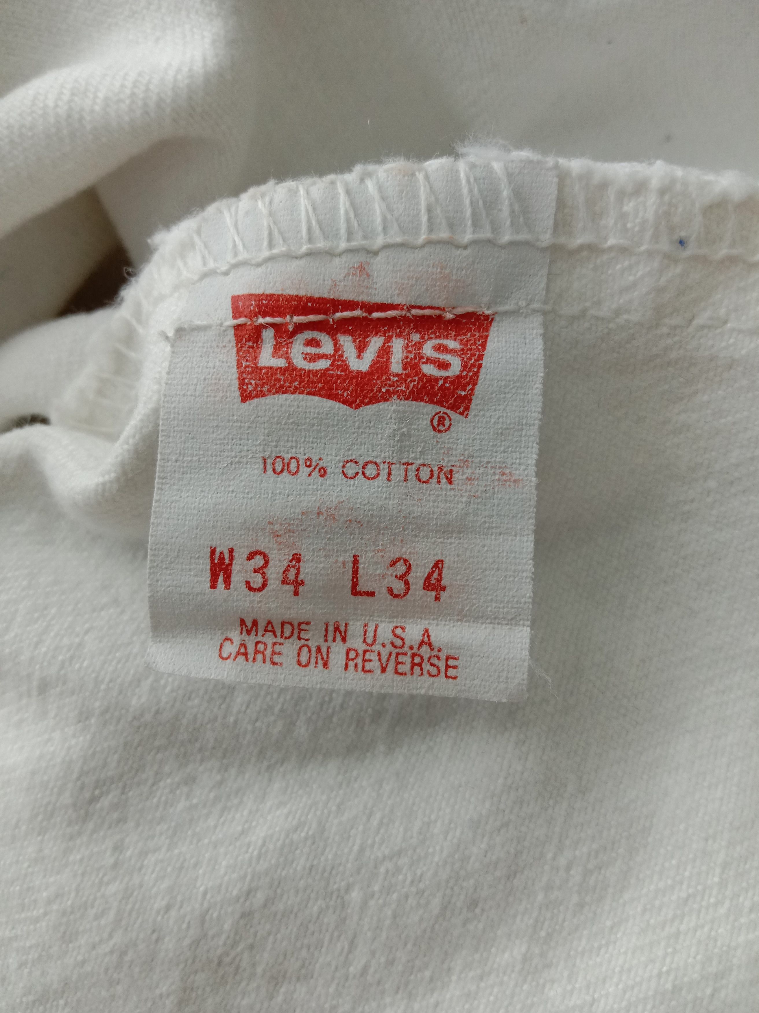 Levi's Vintage Levi's 550 Jeans Relaxed Fit White Denim Size US 33 - 15 Thumbnail