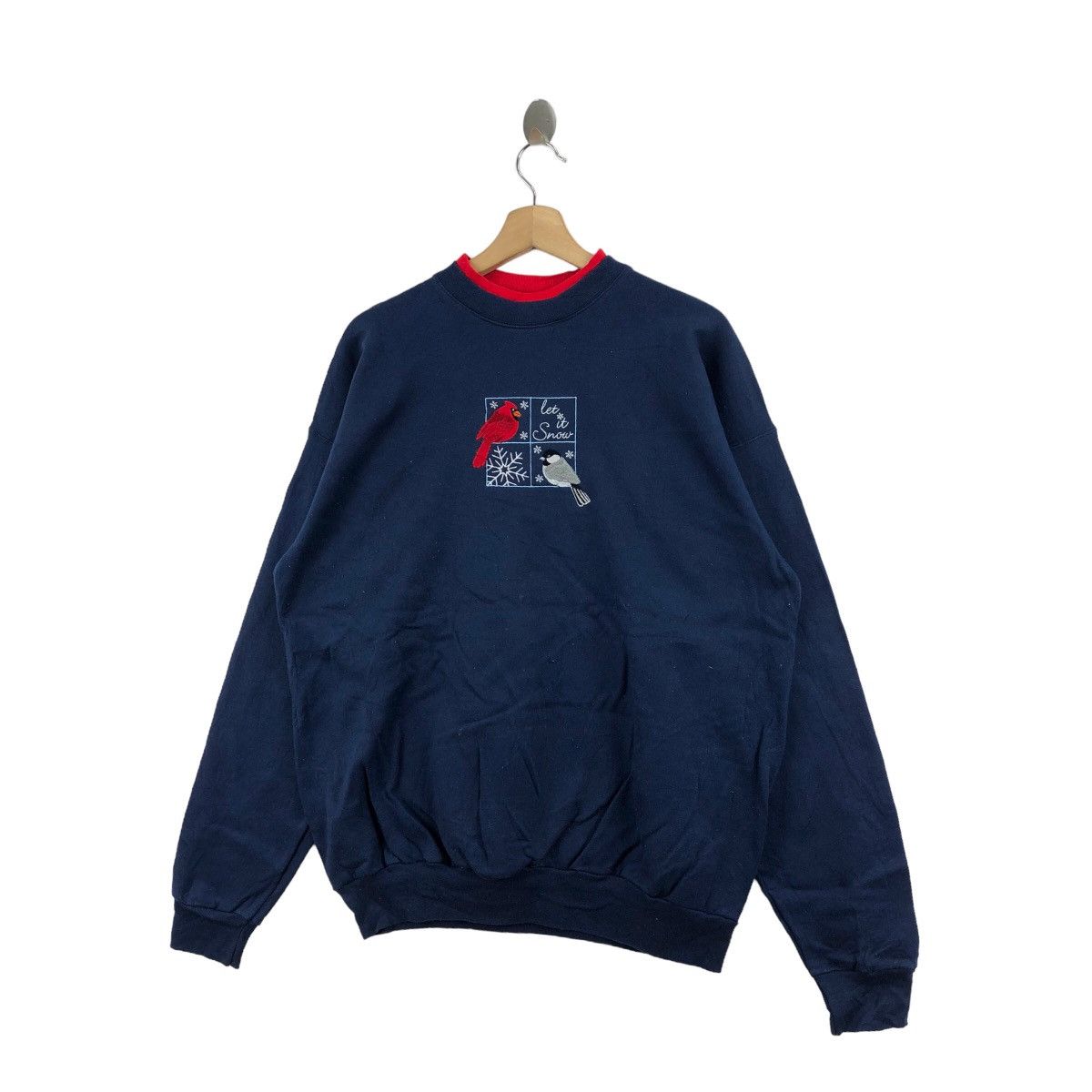 Vtg 80' MC SPORTSWEAR Let It Snow Bird Holiday Sweatshirt