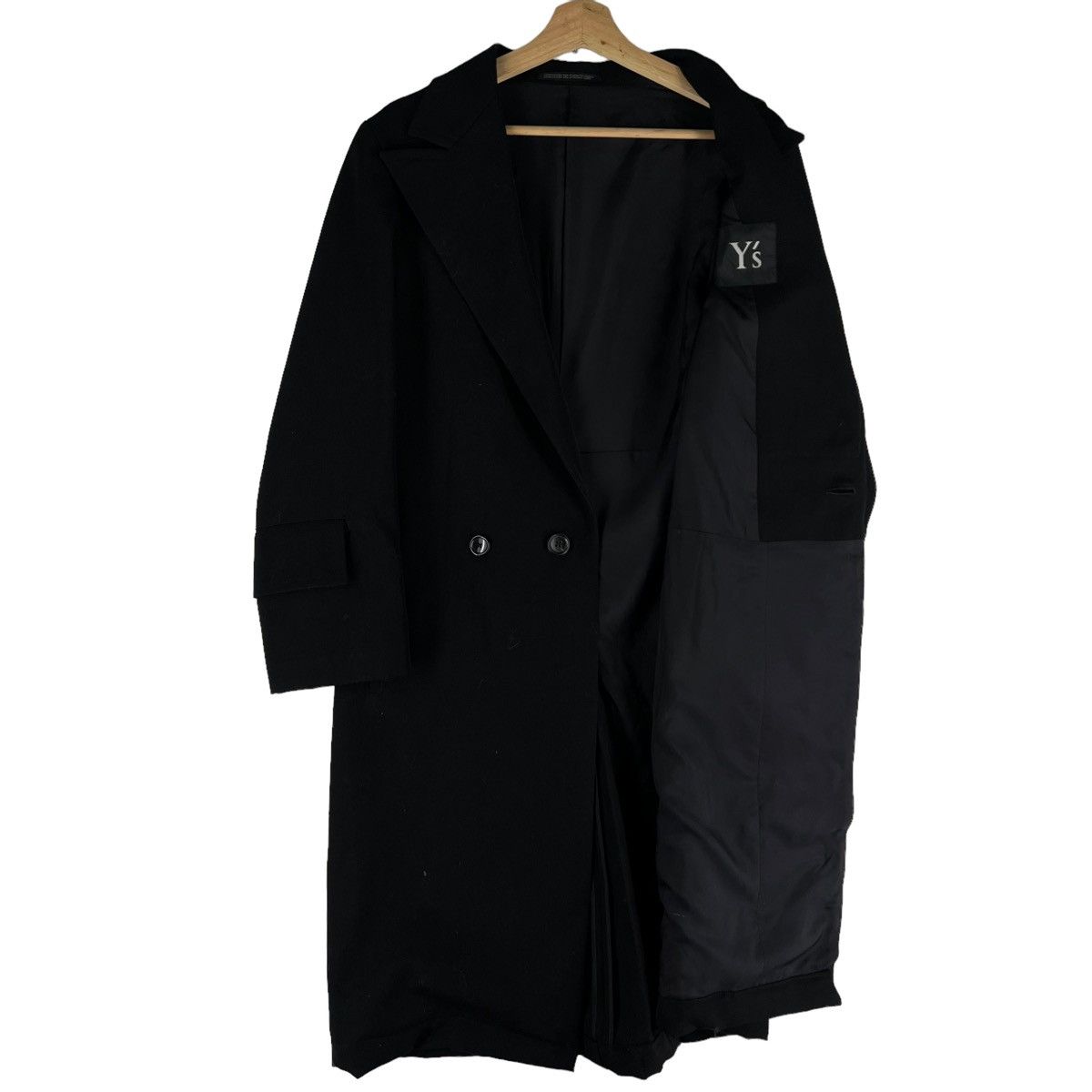 Yohji Yamamoto 🔥RUNWAY WOOL LONG JACKET DOUBLE BREAST Y’S YOHJI YAMAMOTO Size US M / EU 48-50 / 2 - 9 Thumbnail