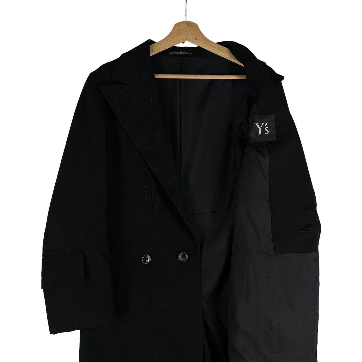 Yohji Yamamoto 🔥RUNWAY WOOL LONG JACKET DOUBLE BREAST Y’S YOHJI YAMAMOTO Size US M / EU 48-50 / 2 - 10 Thumbnail