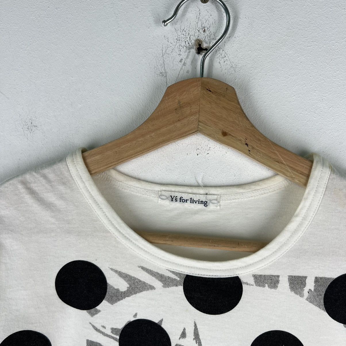 Yohji Yamamoto Y’S FOR LIVING T-SHIRT OVERPRINT BIG LOGO POLKADOT Size US S / EU 44-46 / 1 - 5 Thumbnail