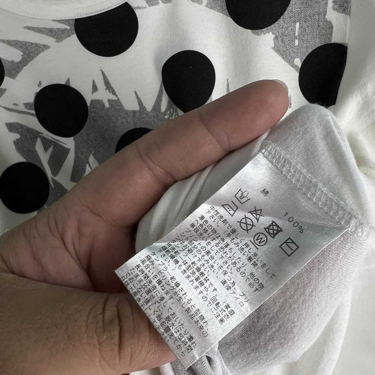 Yohji Yamamoto Y’S FOR LIVING T-SHIRT OVERPRINT BIG LOGO POLKADOT Size US S / EU 44-46 / 1 - 7 Thumbnail