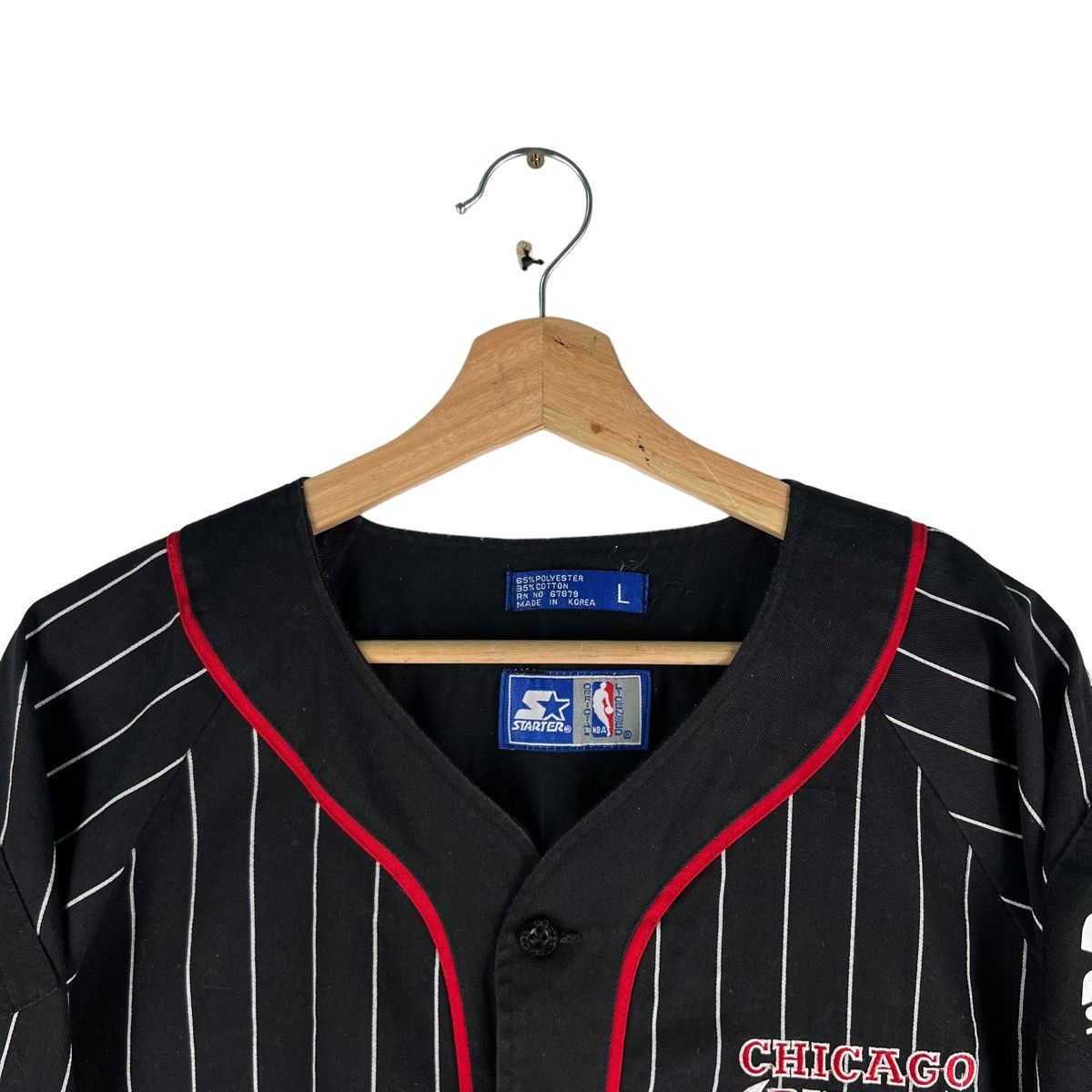 NBA VINTAGE CHICAGO BULLS STARTER BIG LOGO PINSTRIPED Size US L / EU 52-54 / 3 - 6 Thumbnail