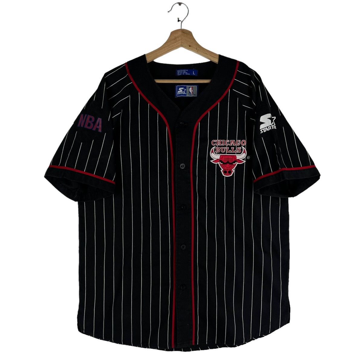 NBA VINTAGE CHICAGO BULLS STARTER BIG LOGO PINSTRIPED Size US L / EU 52-54 / 3 - 1 Thumbnail