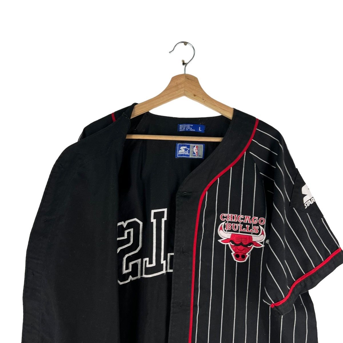 NBA VINTAGE CHICAGO BULLS STARTER BIG LOGO PINSTRIPED Size US L / EU 52-54 / 3 - 7 Thumbnail
