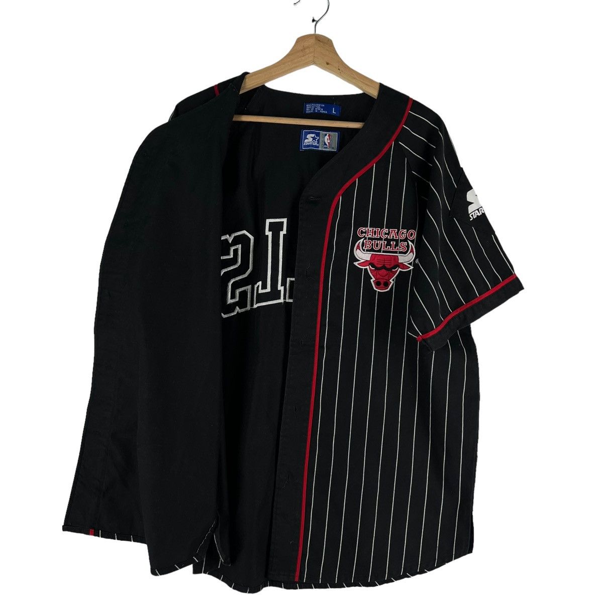 NBA VINTAGE CHICAGO BULLS STARTER BIG LOGO PINSTRIPED Size US L / EU 52-54 / 3 - 8 Thumbnail