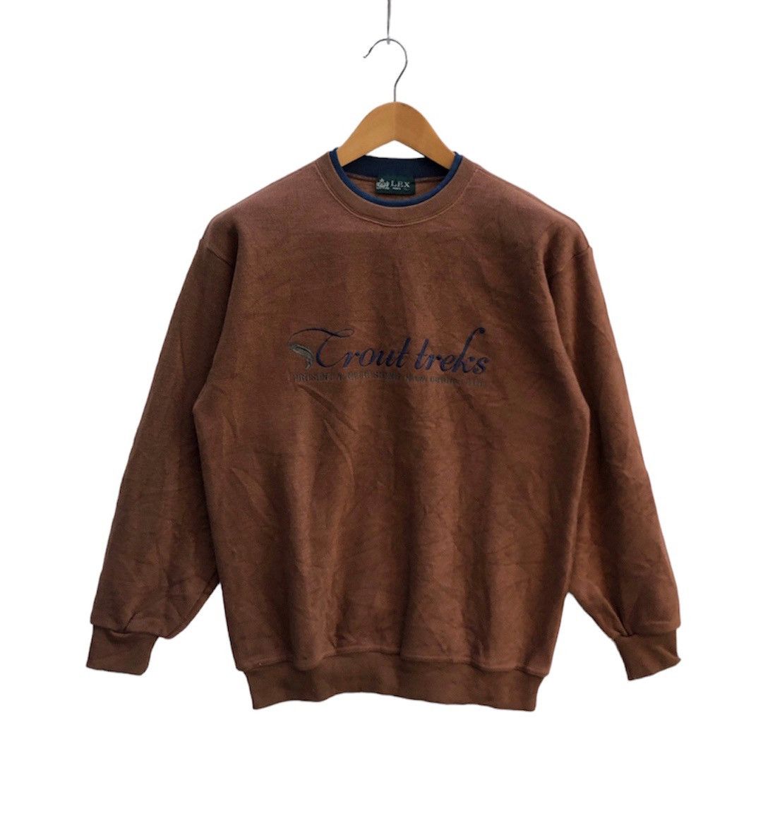 Japanese Brand FISH GROUT by LEX Crew Neck Sweatshirt #0353-07 Size US M / EU 48-50 / 2 - 1 Thumbnail