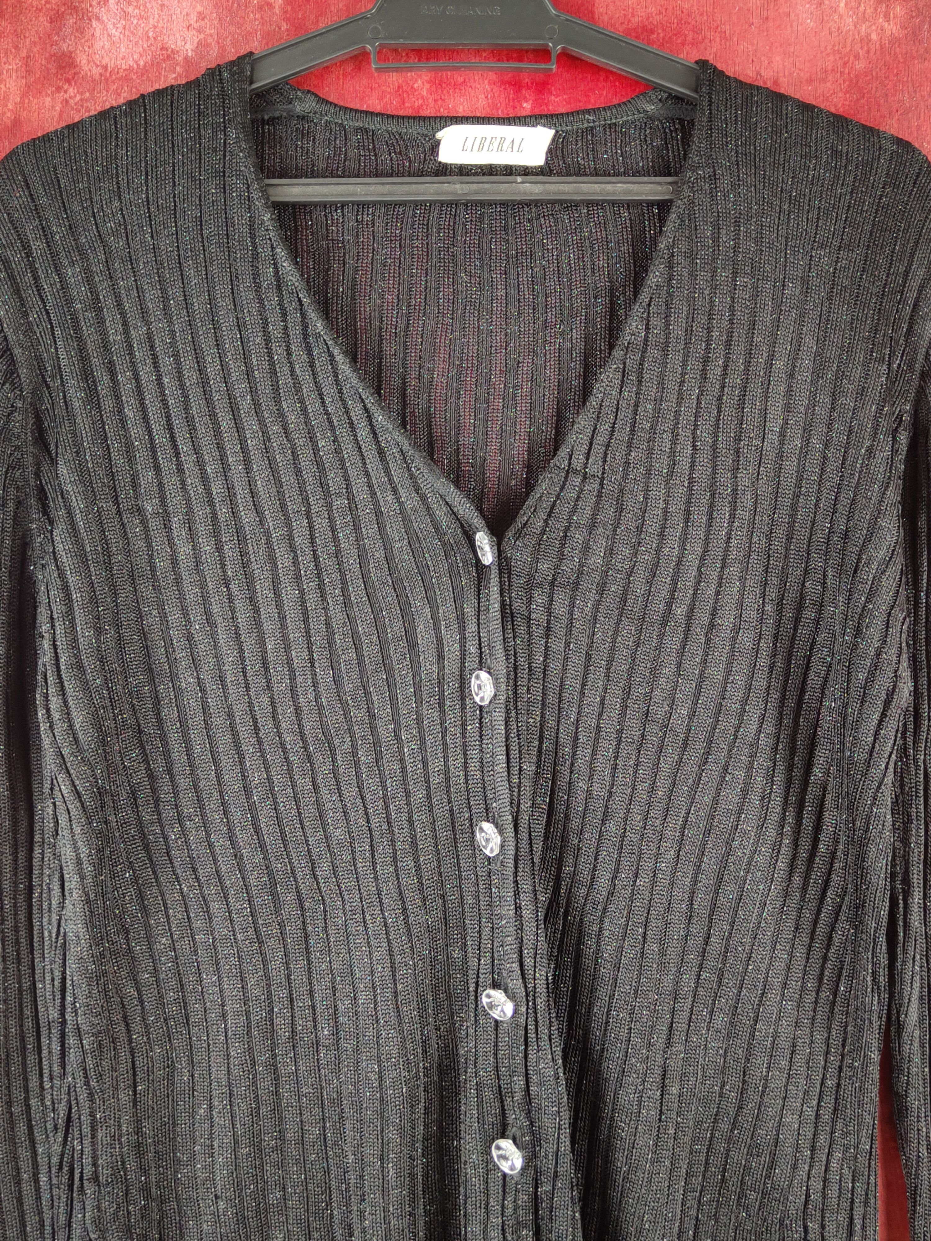 Homespun Knitwear × Japanese Brand Liberal vintage Black ripped Knitwear Cardigan #S1241 Size US M / EU 48-50 / 2 - 2 Thumbnail