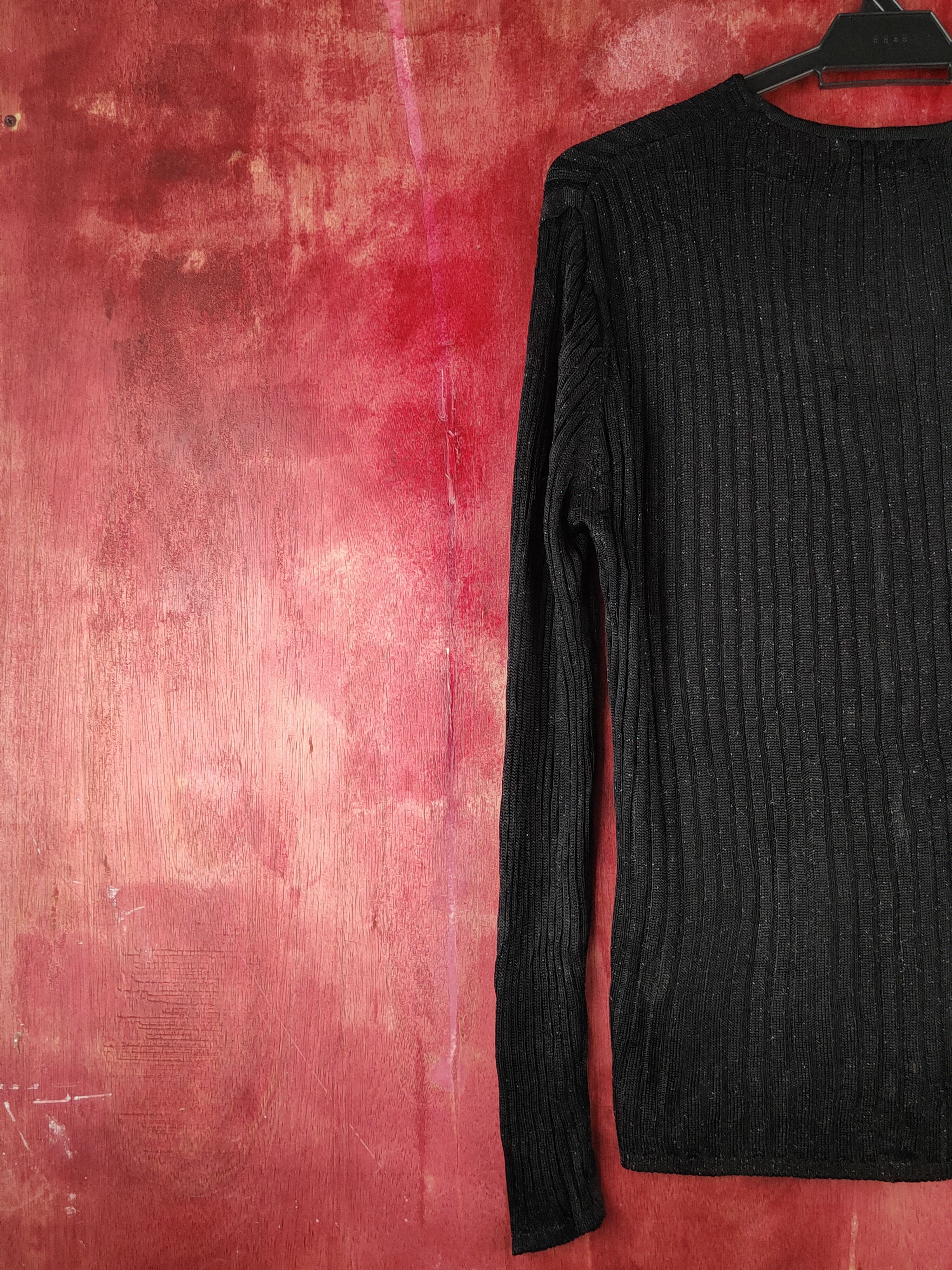 Homespun Knitwear × Japanese Brand Liberal vintage Black ripped Knitwear Cardigan #S1241 Size US M / EU 48-50 / 2 - 9 Thumbnail