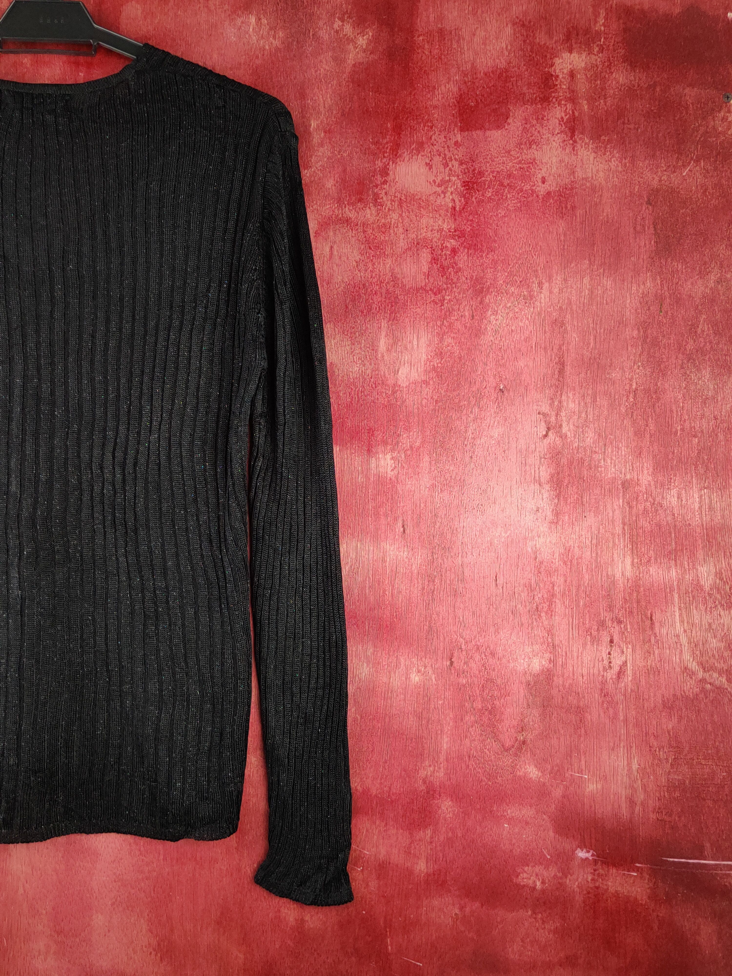 Homespun Knitwear × Japanese Brand Liberal vintage Black ripped Knitwear Cardigan #S1241 Size US M / EU 48-50 / 2 - 10 Thumbnail
