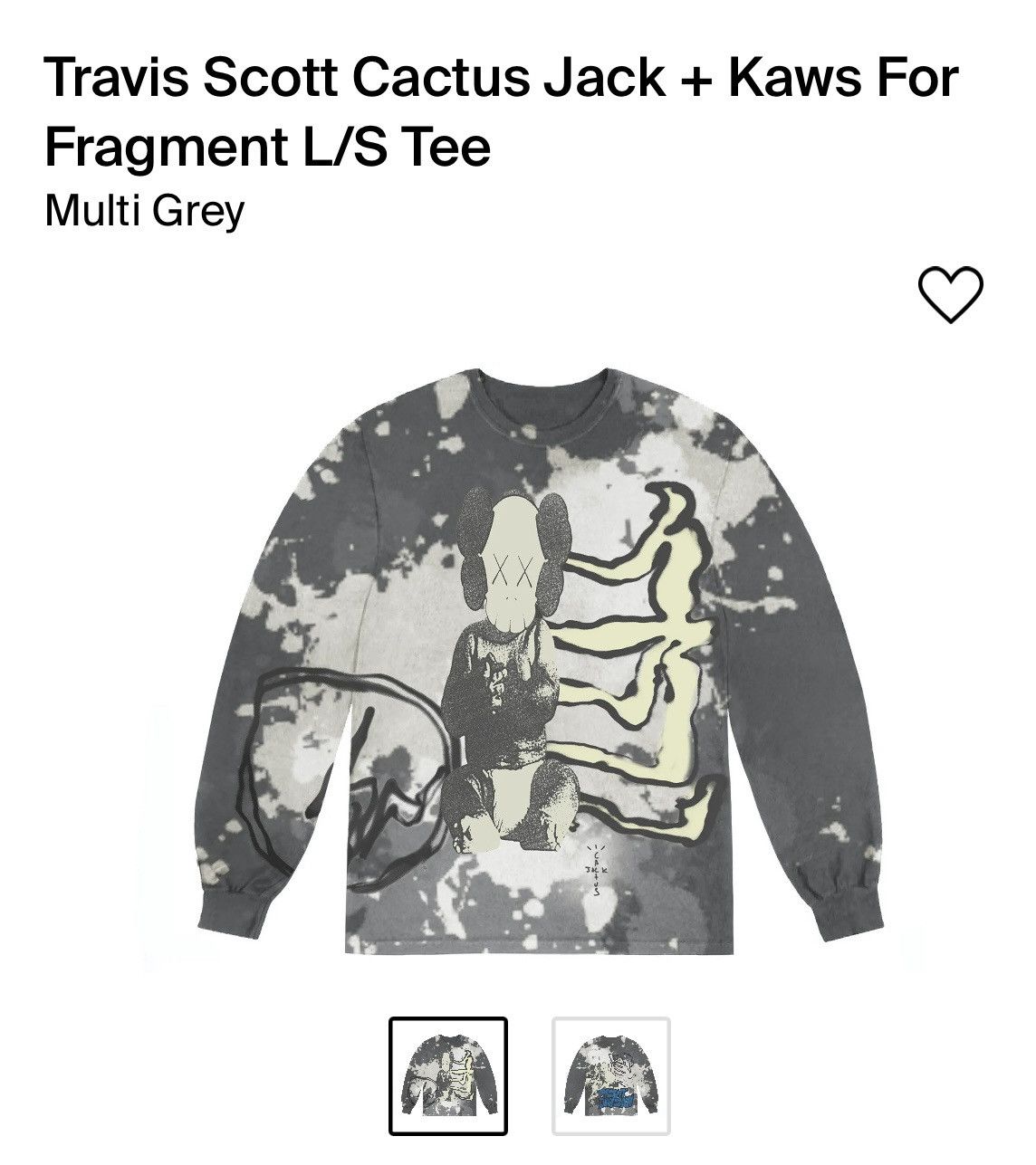 travis scott kaws long sleeve