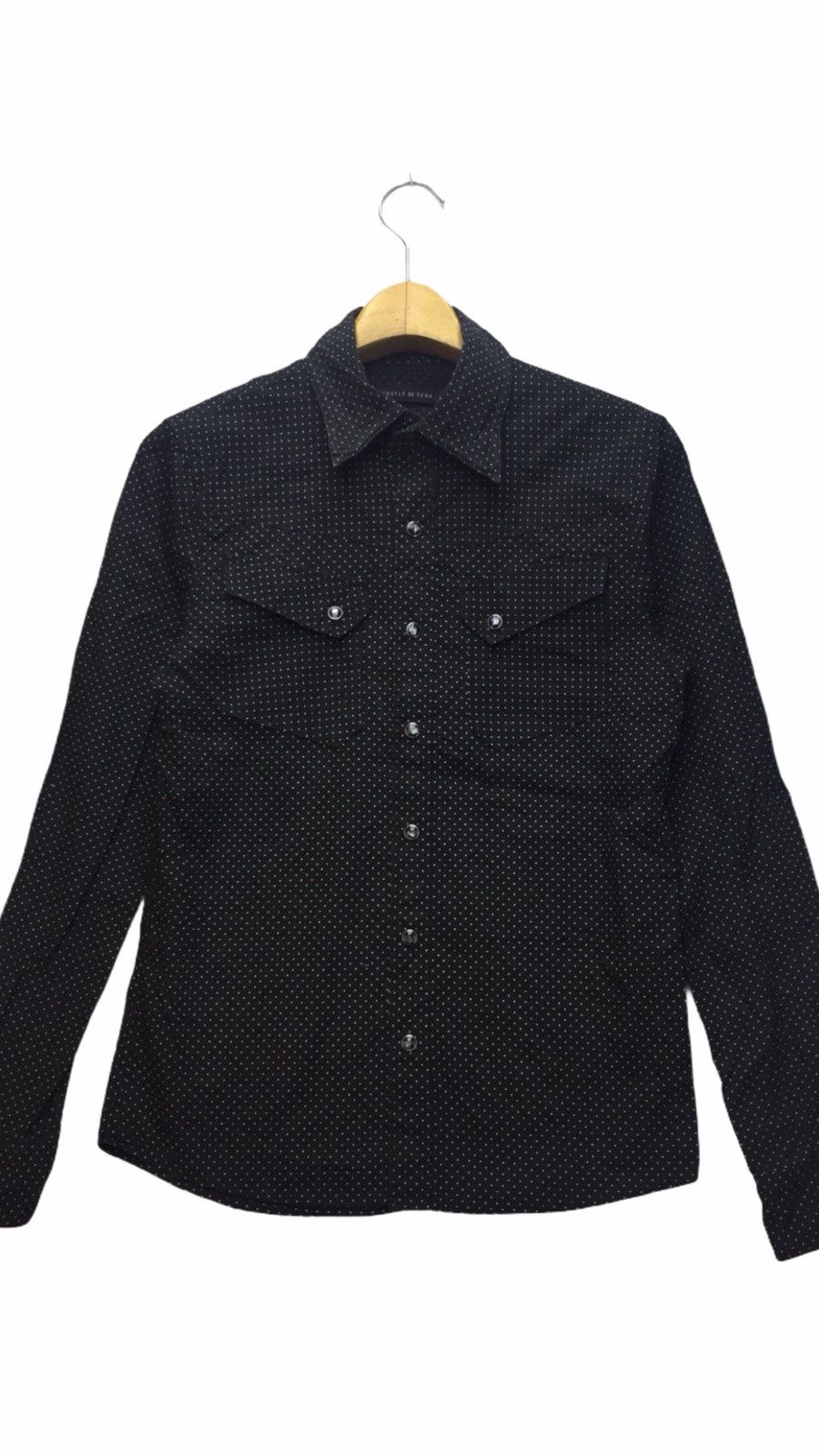 image of Avant Garde x Gostar De Fuga Pearl Snap Button Western Shirt in Black, Men's (Size Small)