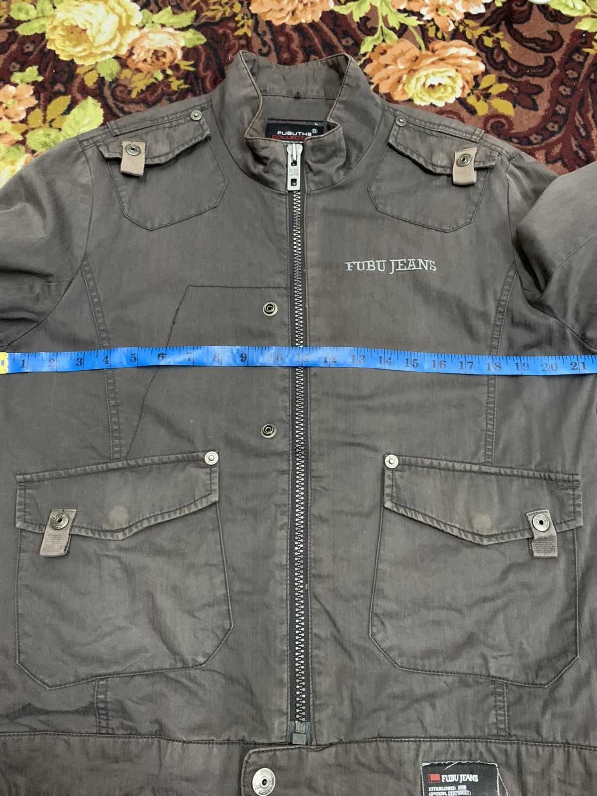Fubu Fubu Jeans Faded Distressed Zipper Jacket Multi pocket Size US M / EU 48-50 / 2 - 8 Thumbnail