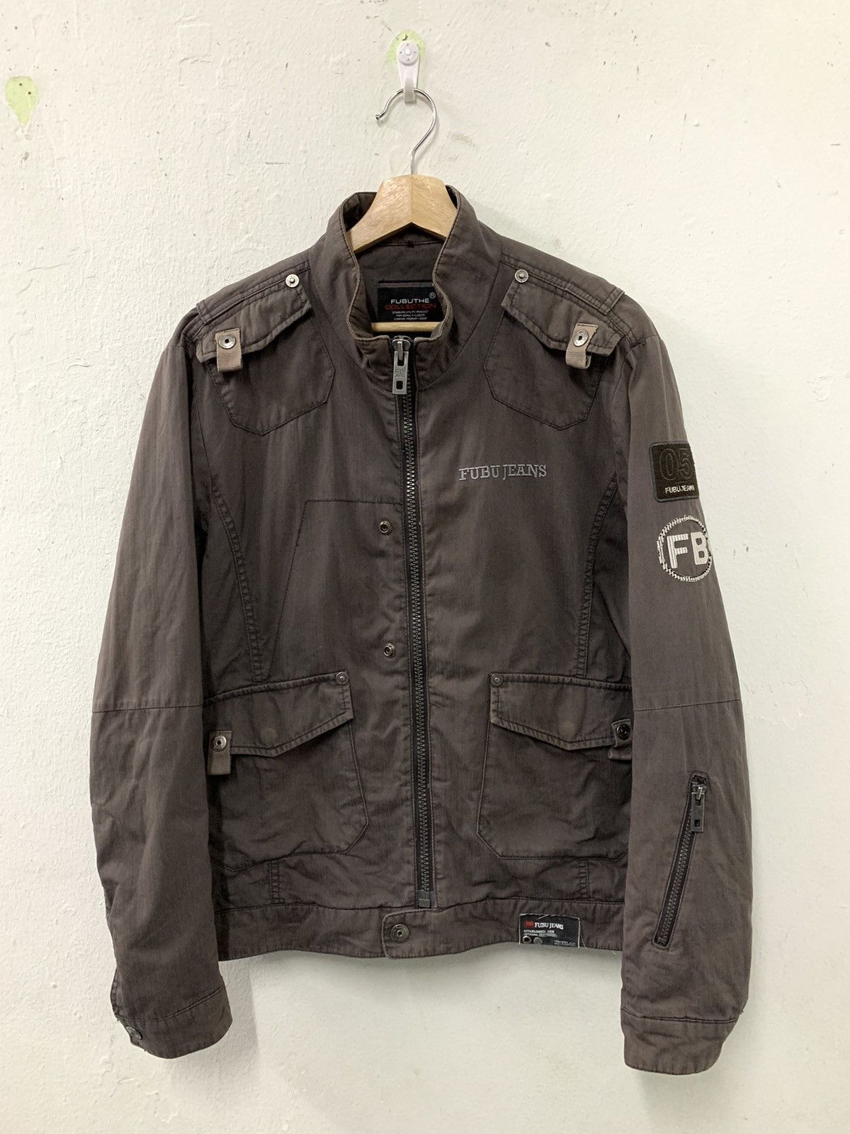 Fubu Fubu Jeans Faded Distressed Zipper Jacket Multi pocket Size US M / EU 48-50 / 2 - 1 Thumbnail