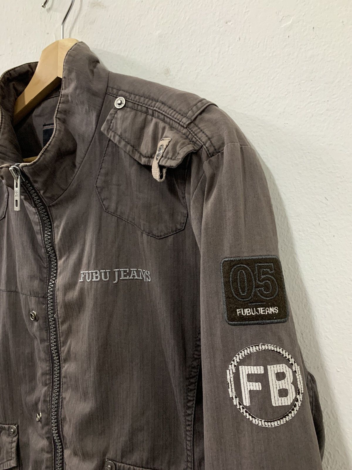 Fubu Fubu Jeans Faded Distressed Zipper Jacket Multi pocket Size US M / EU 48-50 / 2 - 3 Thumbnail