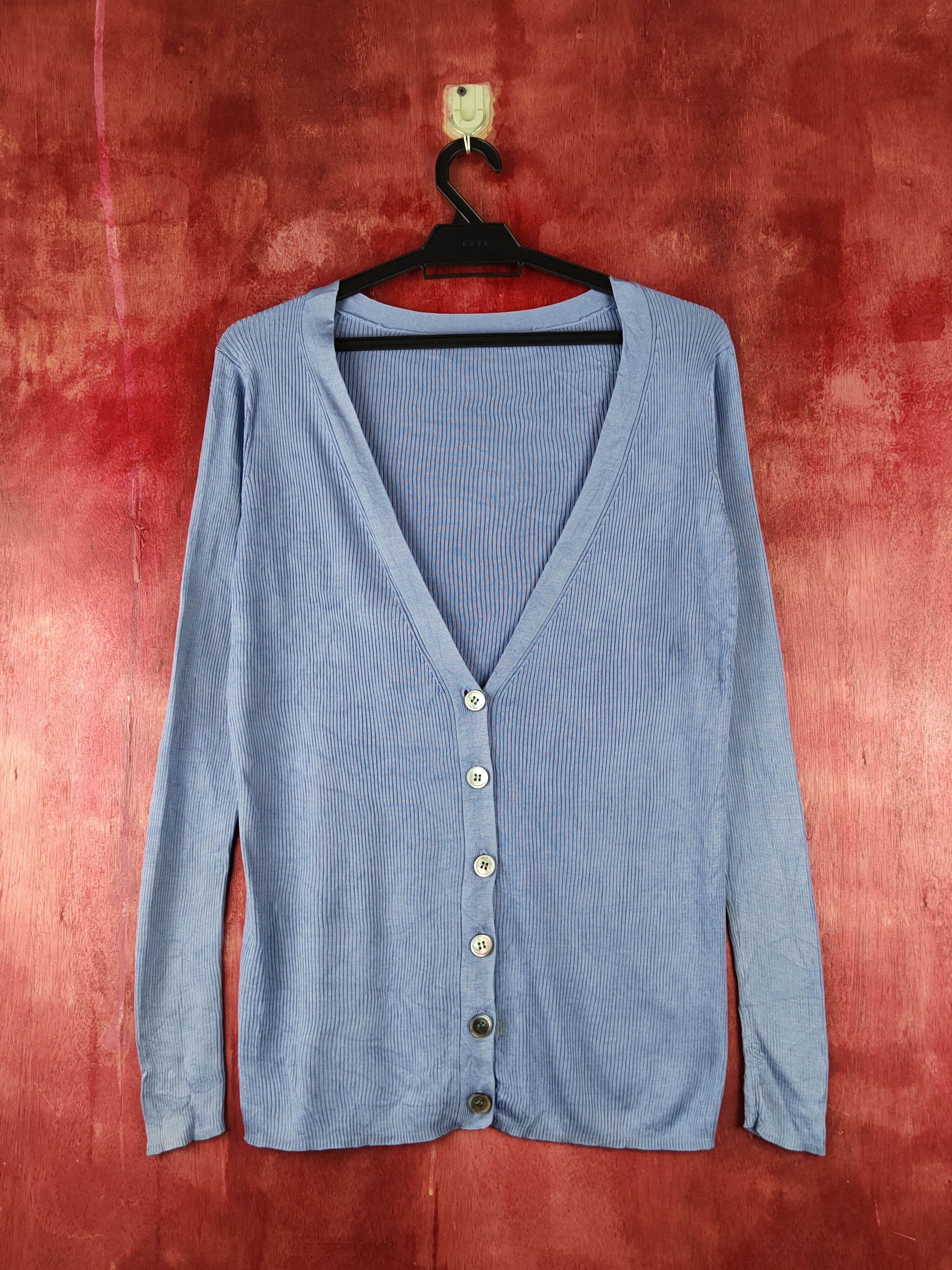 Japanese Brand × Vintage Japanese Brand vintage Blue Knitwear Cardigan #S1231 Size M / US 6-8 / IT 42-44 - 1 Thumbnail