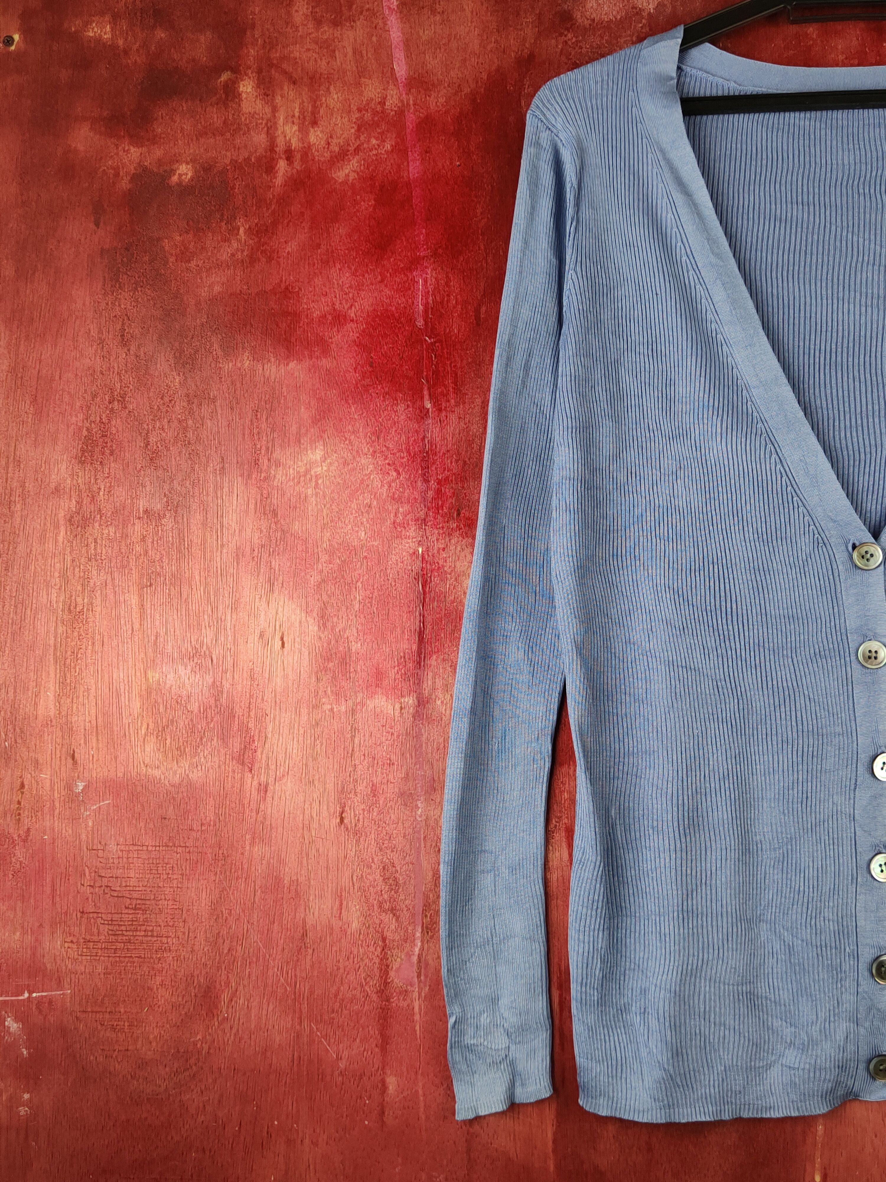 Japanese Brand × Vintage Japanese Brand vintage Blue Knitwear Cardigan #S1231 Size M / US 6-8 / IT 42-44 - 3 Thumbnail