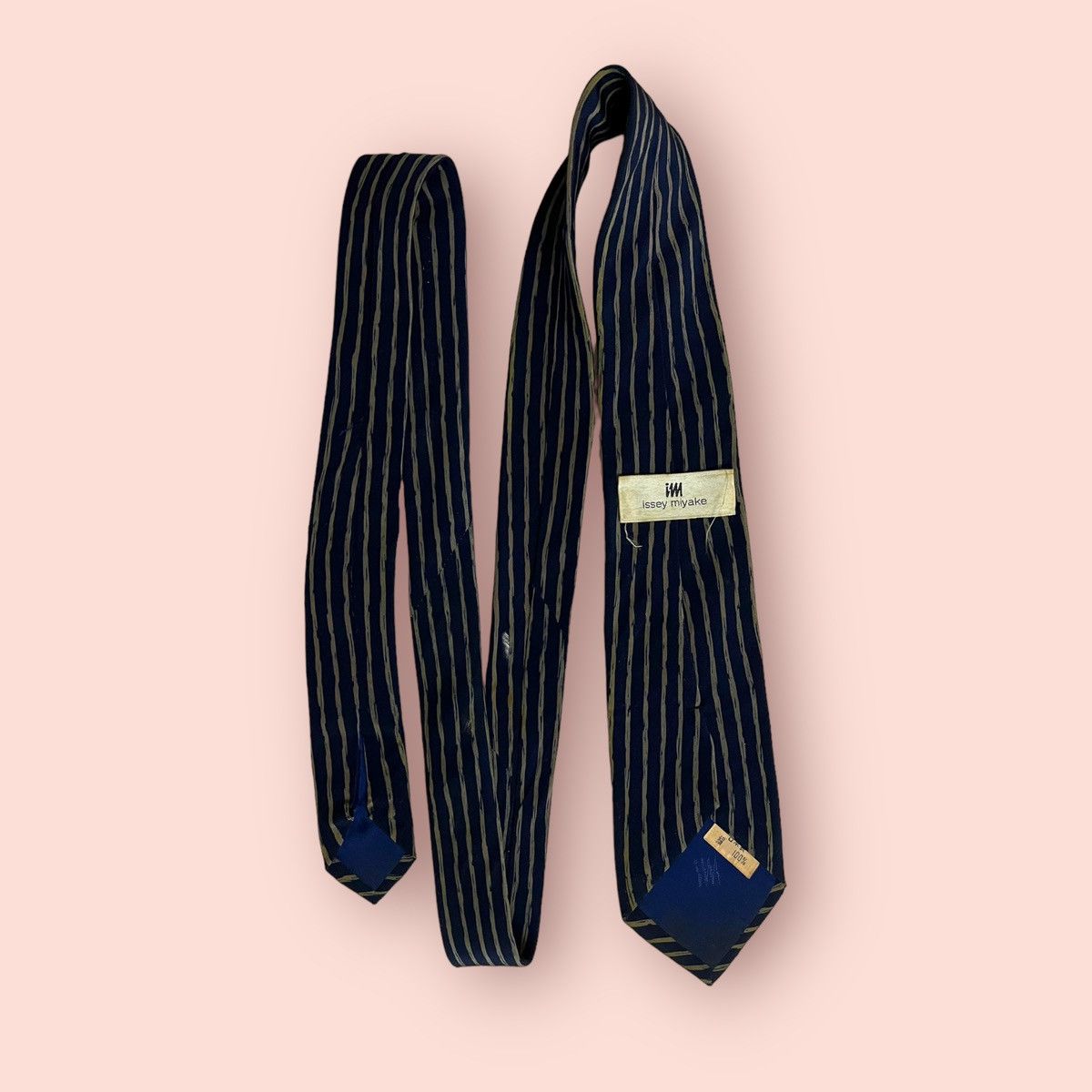 Issey Miyake VINTAGE DISTRESSED ISSEY MIYAKE SILK NECK TIE Size ONE SIZE - 3 Thumbnail