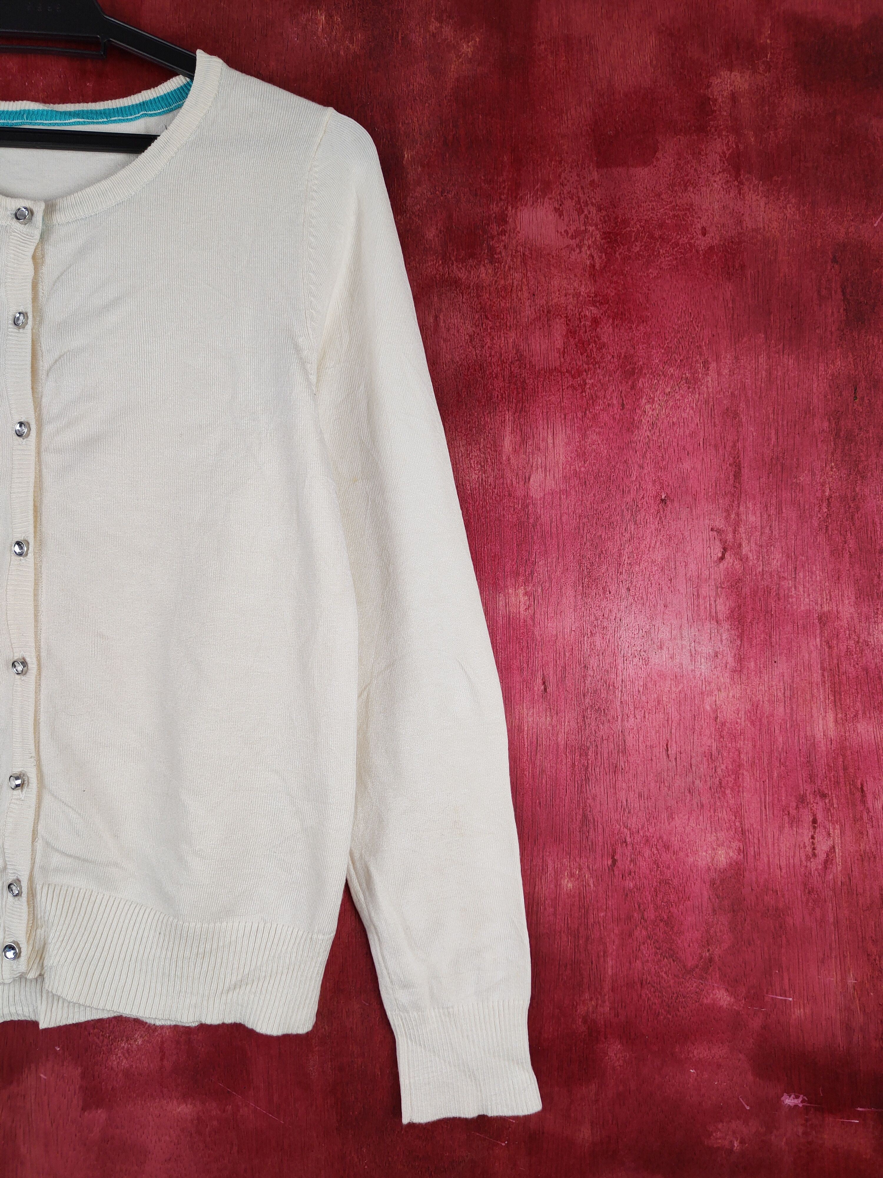 Japanese Brand Japanese Brand knitwear plain vintage Cream Cardigan #S862 Size M / US 6-8 / IT 42-44 - 5 Thumbnail