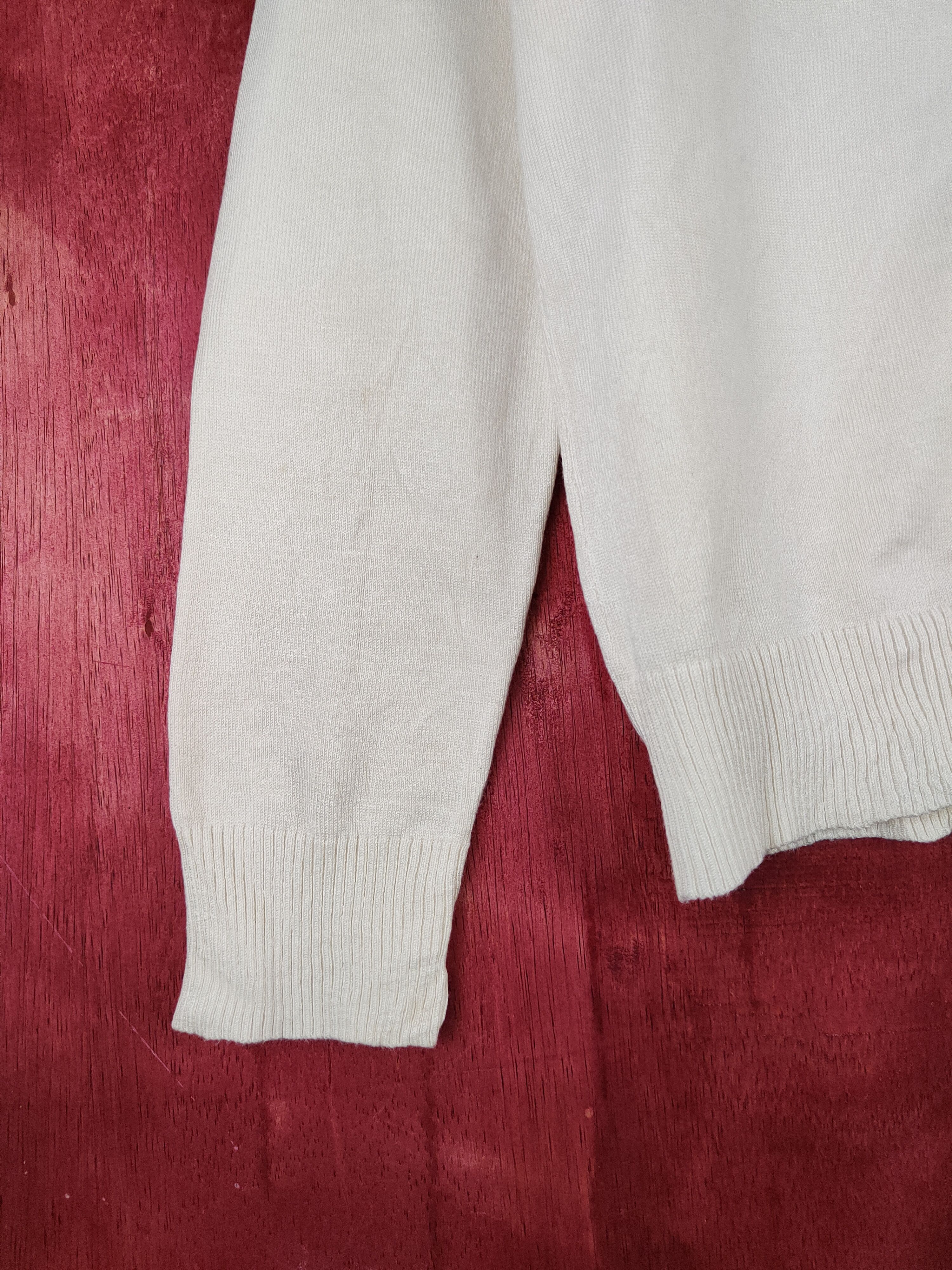 Japanese Brand Japanese Brand knitwear plain vintage Cream Cardigan #S862 Size M / US 6-8 / IT 42-44 - 4 Thumbnail