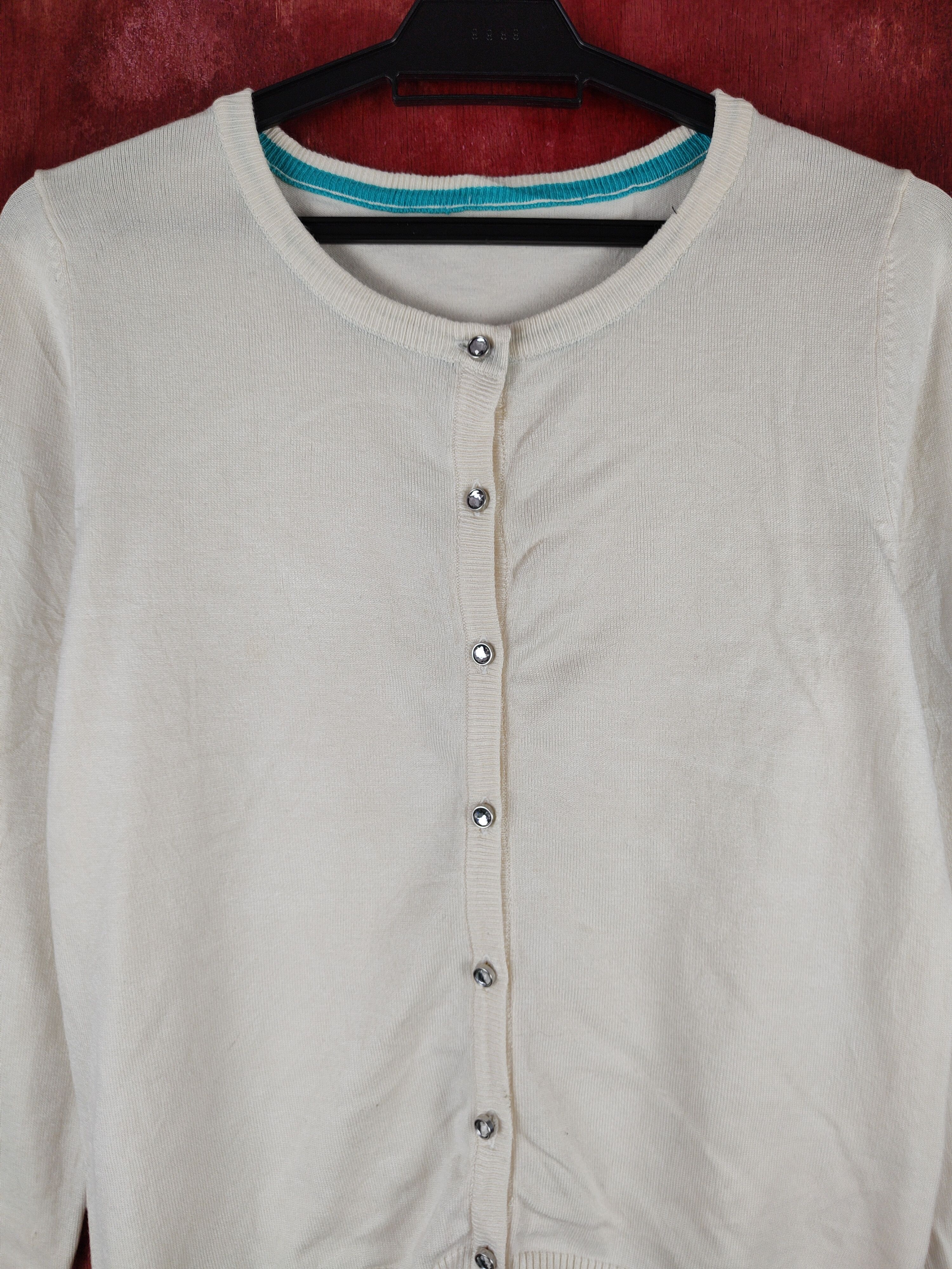 Japanese Brand Japanese Brand knitwear plain vintage Cream Cardigan #S862 Size M / US 6-8 / IT 42-44 - 2 Thumbnail
