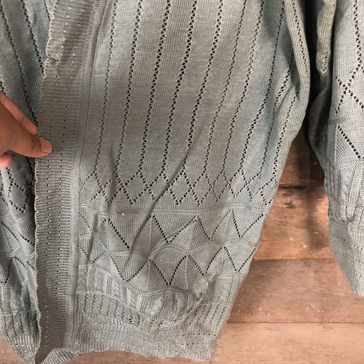 Vintage Fransoa vintage Crochet Grey Cardigan Knitwear #7142 Size XL / US 12-14 / IT 48-50 - 9 Thumbnail