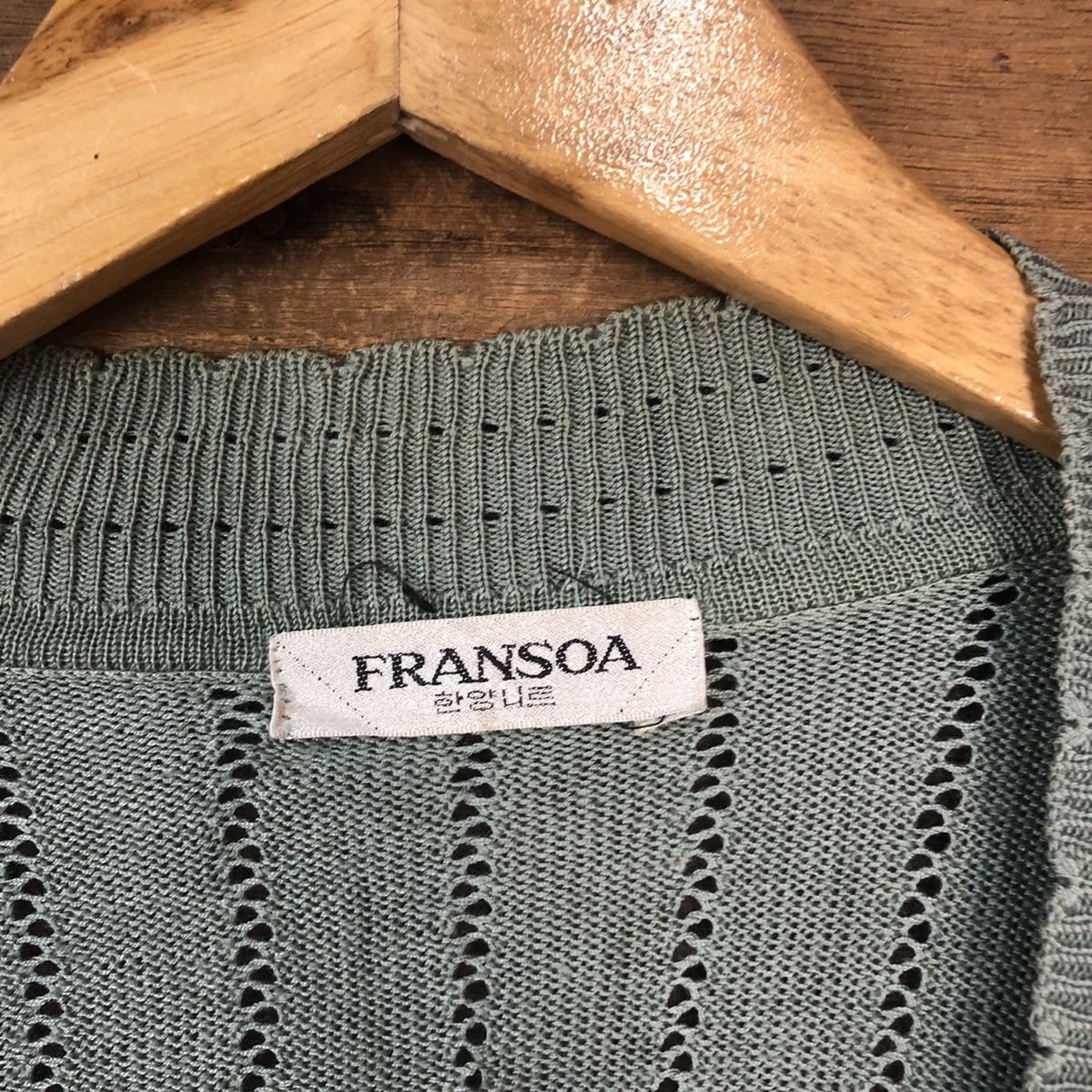 Vintage Fransoa vintage Crochet Grey Cardigan Knitwear #7142 Size XL / US 12-14 / IT 48-50 - 10 Thumbnail