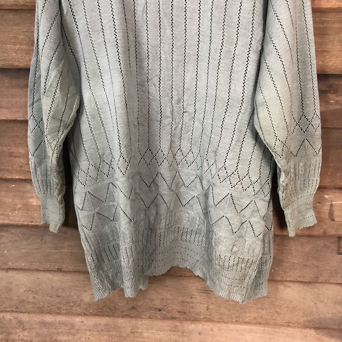 Vintage Fransoa vintage Crochet Grey Cardigan Knitwear #7142 Size XL / US 12-14 / IT 48-50 - 14 Thumbnail