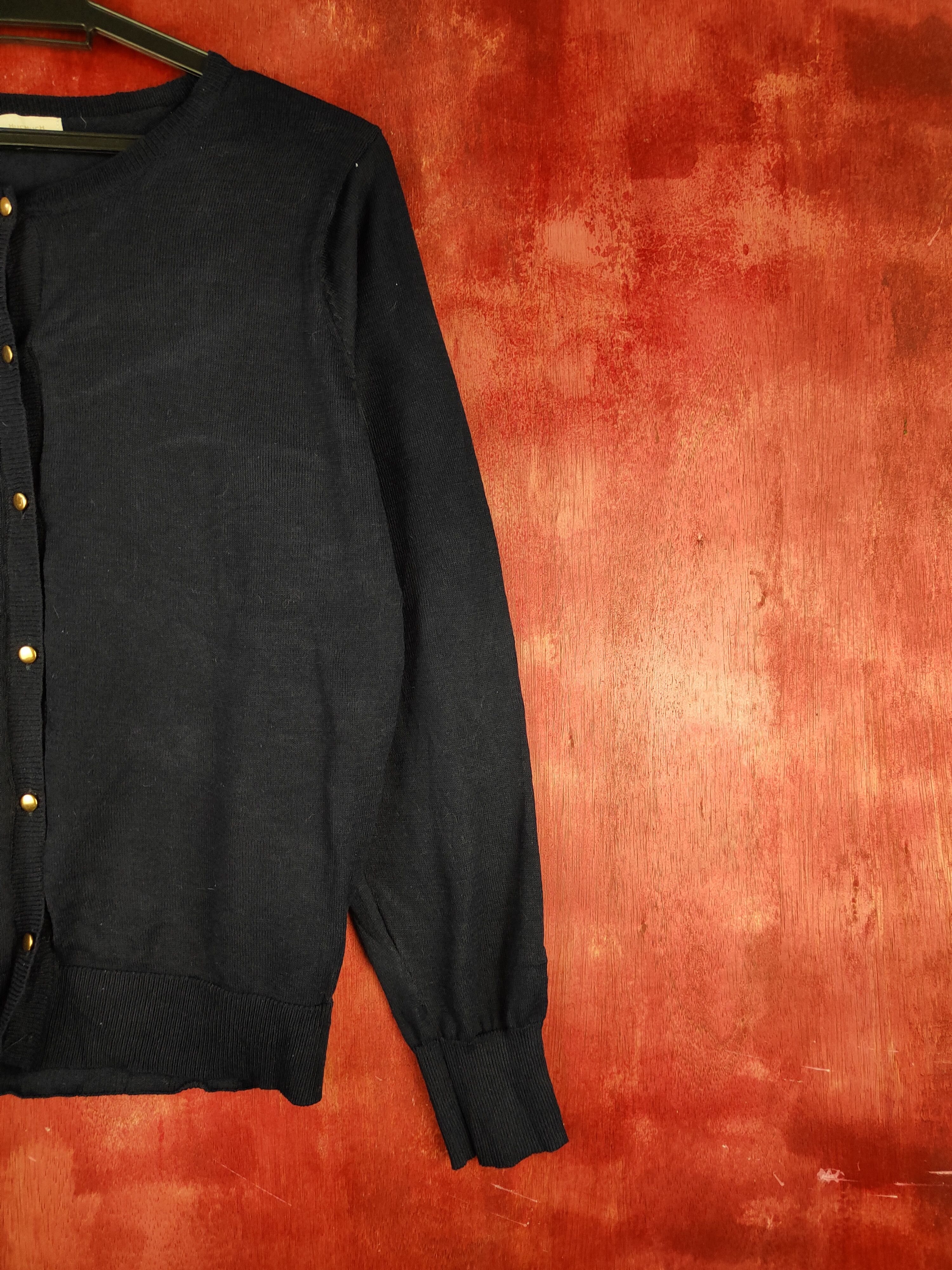 Japanese Brand Hushush Navy Blue Cardigan knitwear vintage japan #S877 Size M / US 6-8 / IT 42-44 - 6 Thumbnail