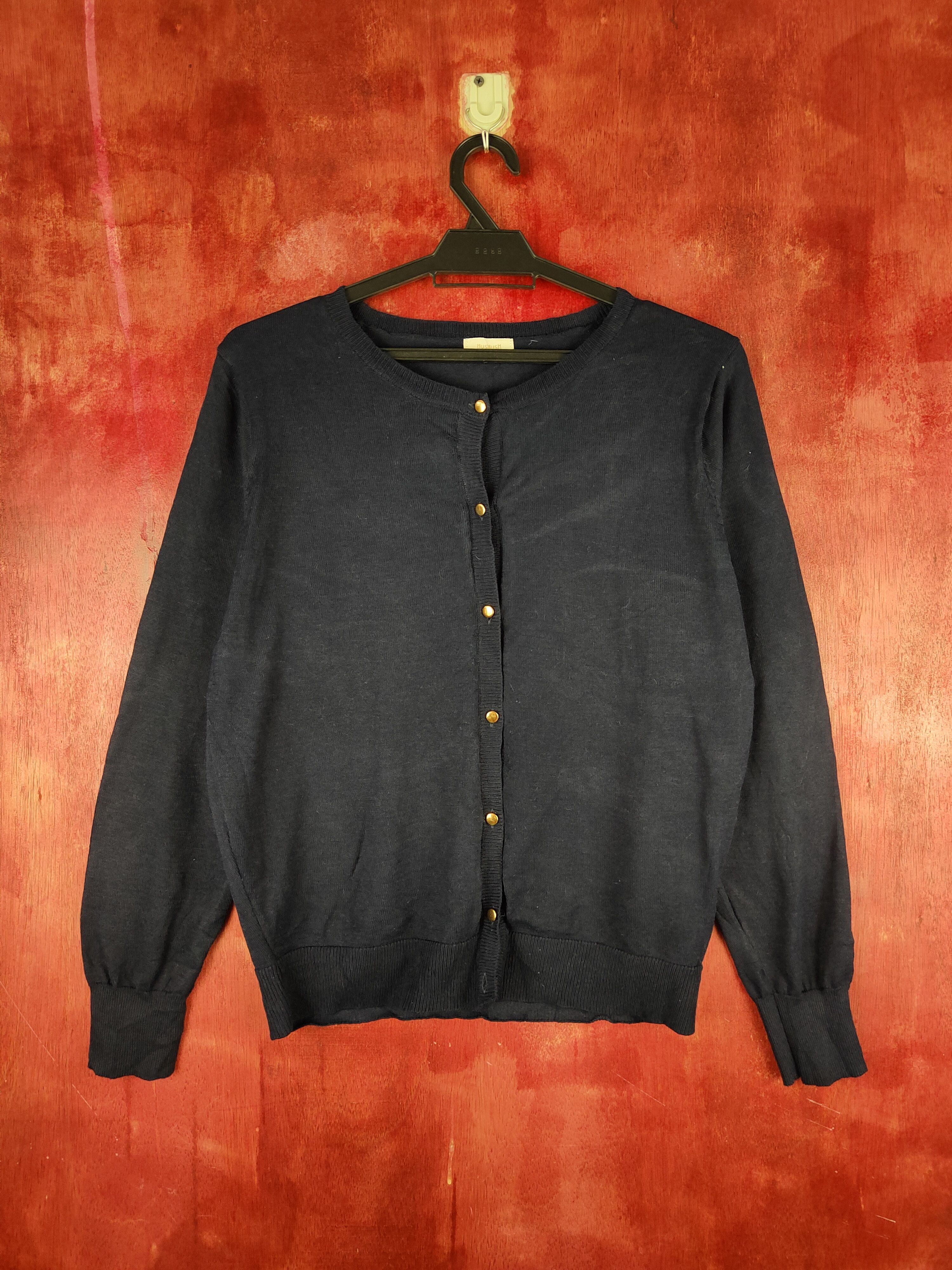 Japanese Brand Hushush Navy Blue Cardigan knitwear vintage japan #S877 Size M / US 6-8 / IT 42-44 - 1 Thumbnail