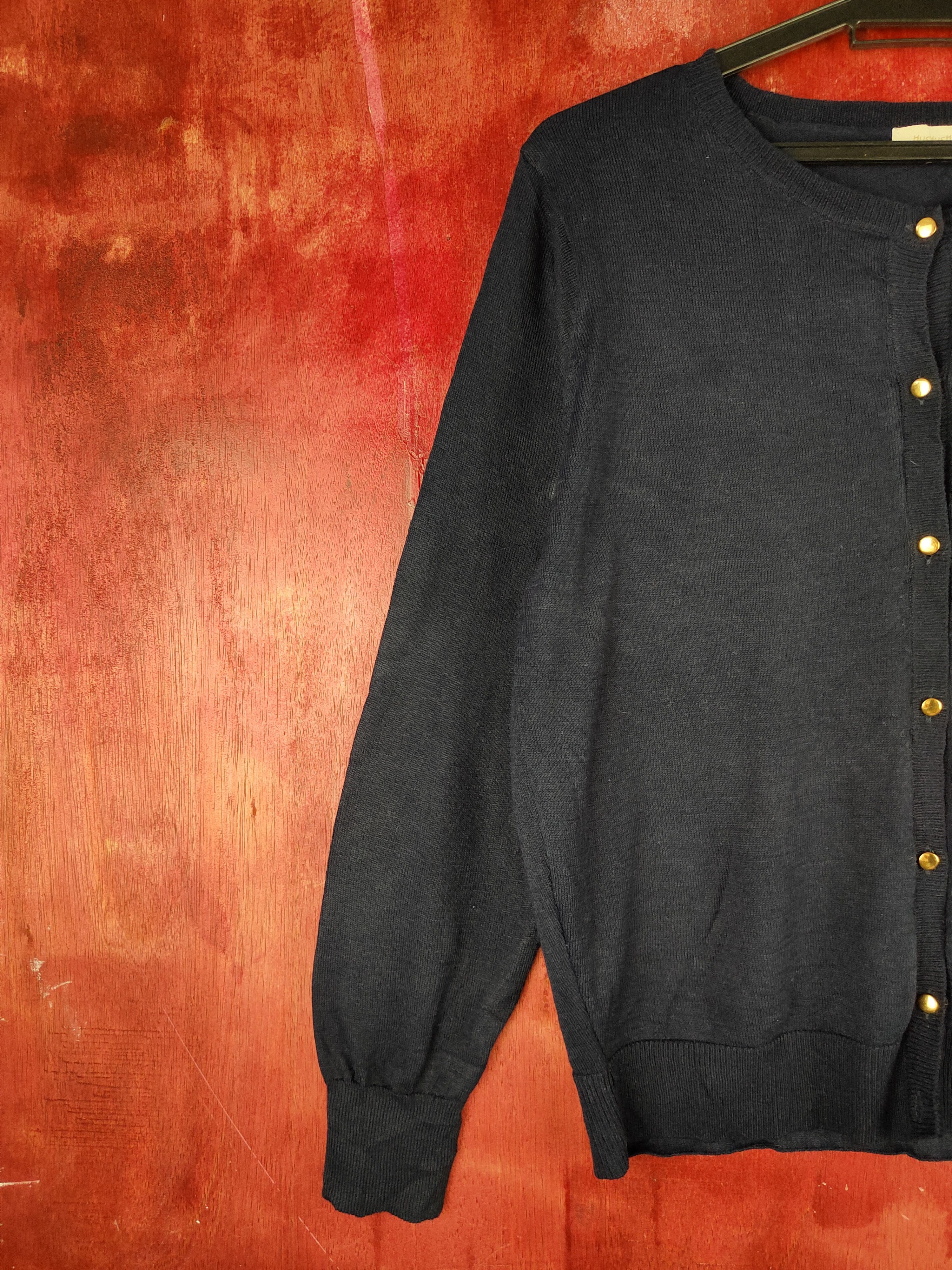 Japanese Brand Hushush Navy Blue Cardigan knitwear vintage japan #S877 Size M / US 6-8 / IT 42-44 - 4 Thumbnail