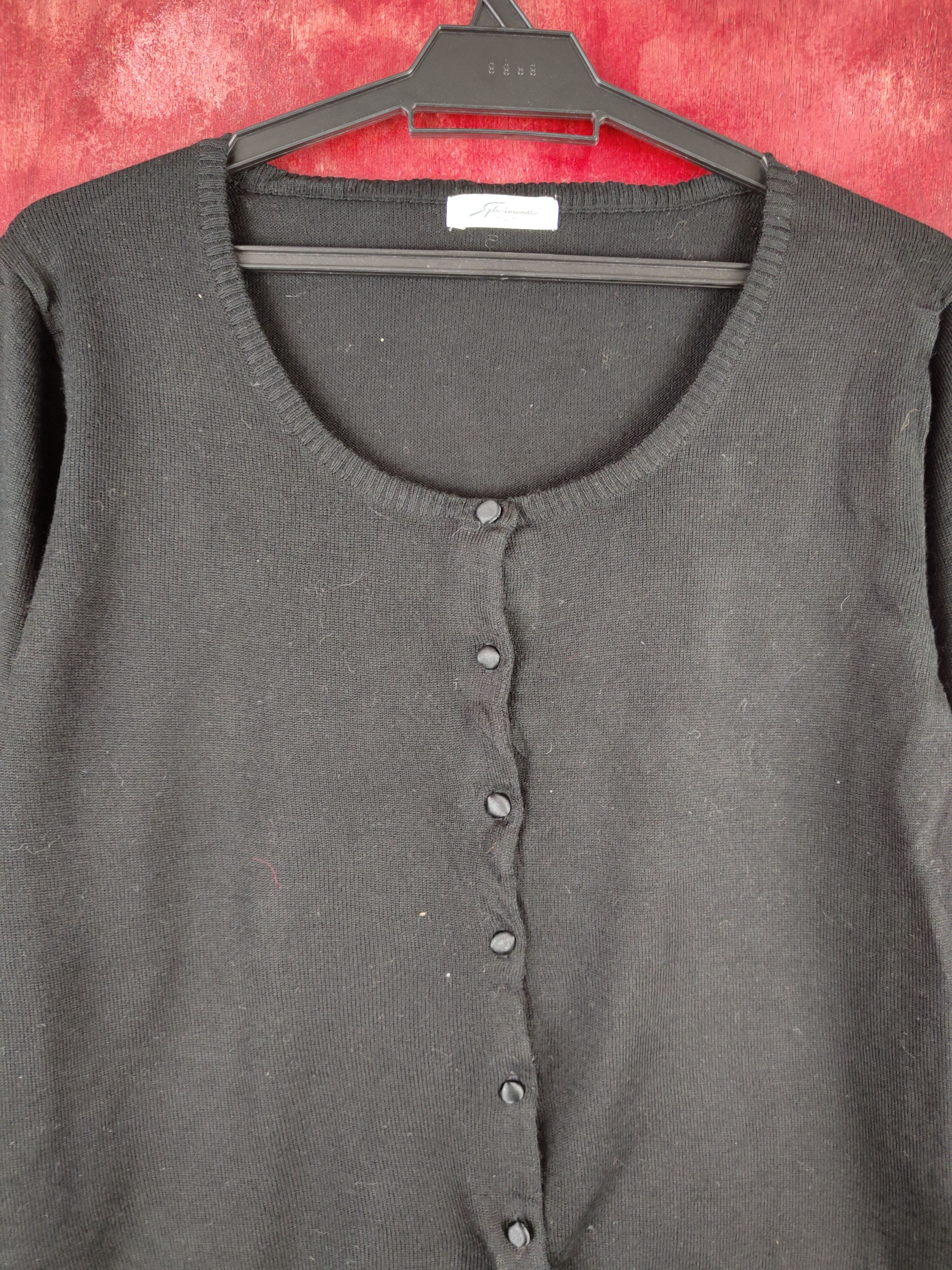 Japanese Brand Japanese Brand Black Cardigan knitwear vintage japan #S882 Size M / US 6-8 / IT 42-44 - 2 Thumbnail