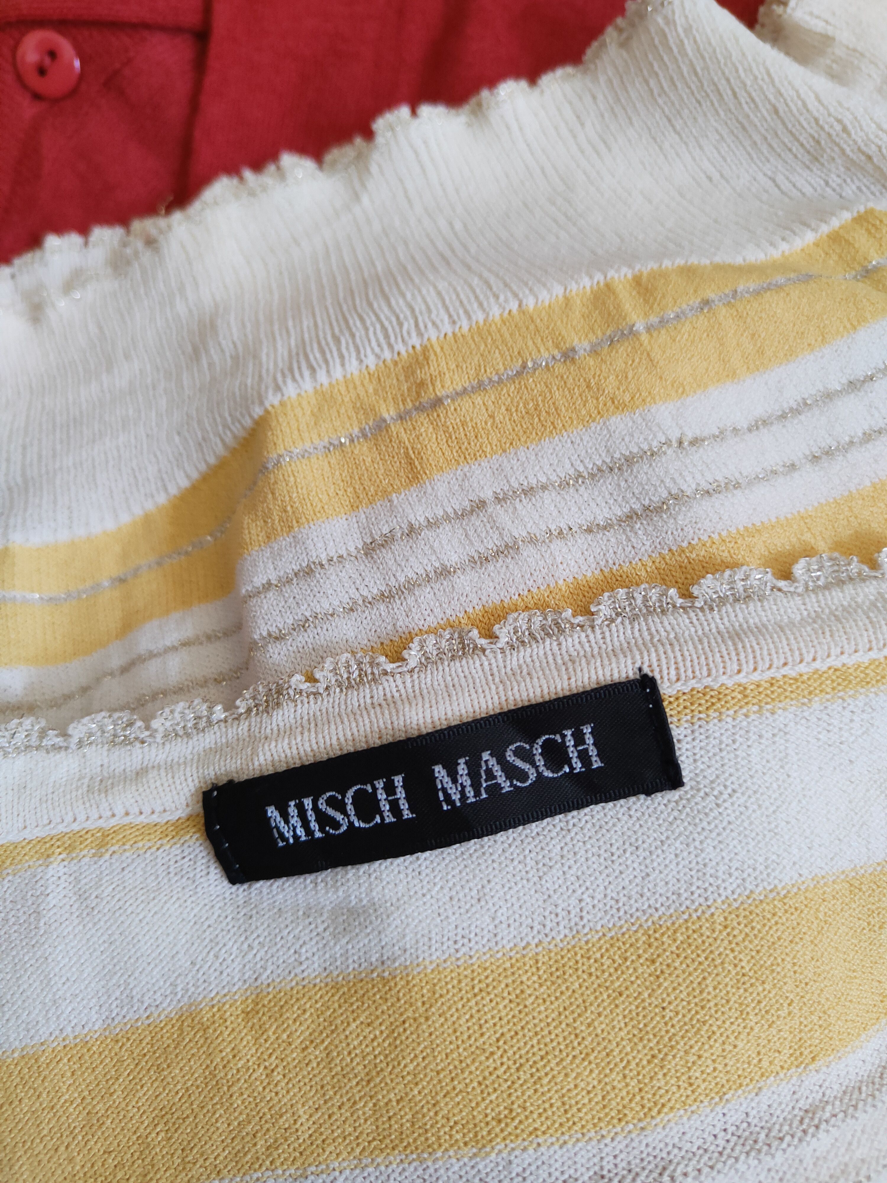 Japanese Brand Misch Masch Yellow/White Stripe Knitwear Cardigan #S1201 Size S / US 4 / IT 40 - 11 Thumbnail