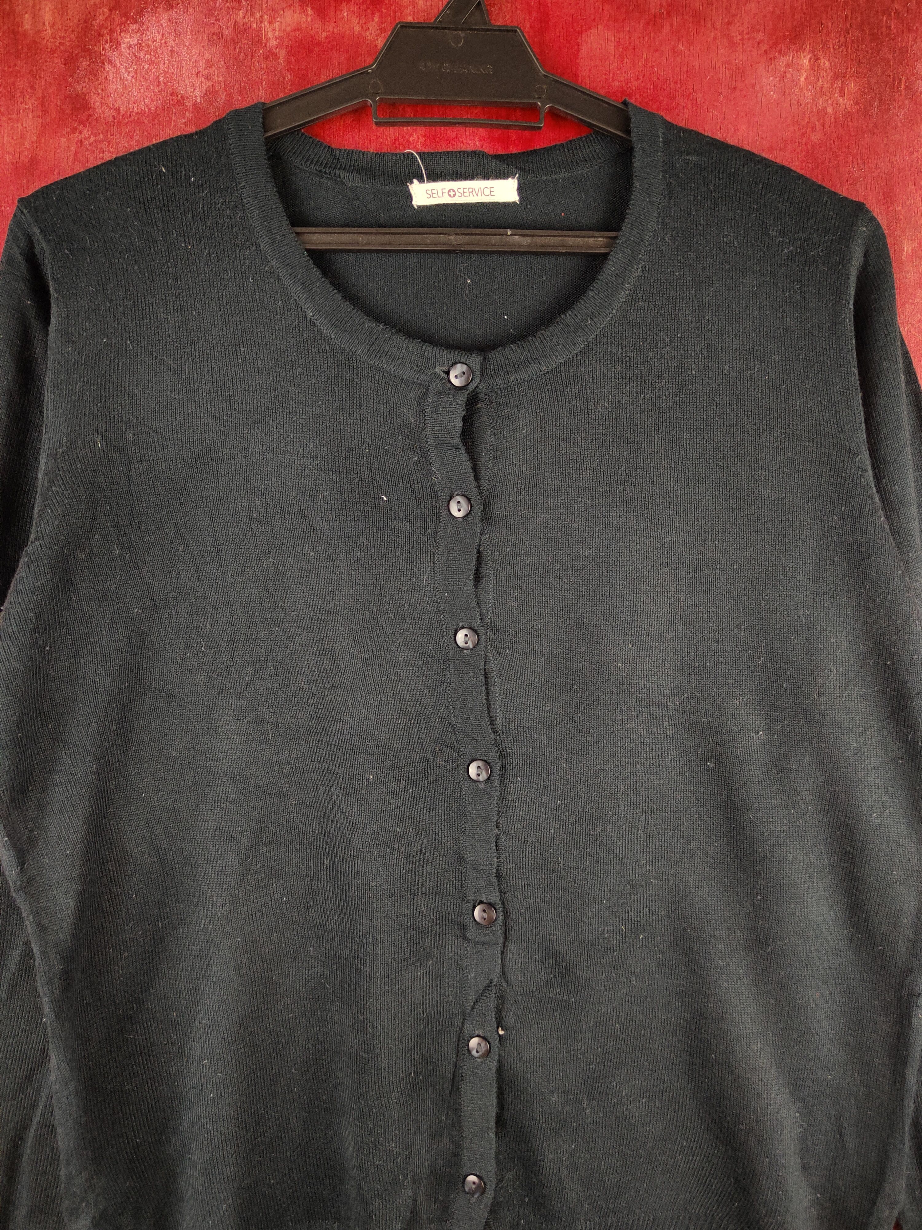 Japanese Brand Self Service Navy Knitwear Cardigan vintage japan #S1196 Size M / US 6-8 / IT 42-44 - 2 Thumbnail