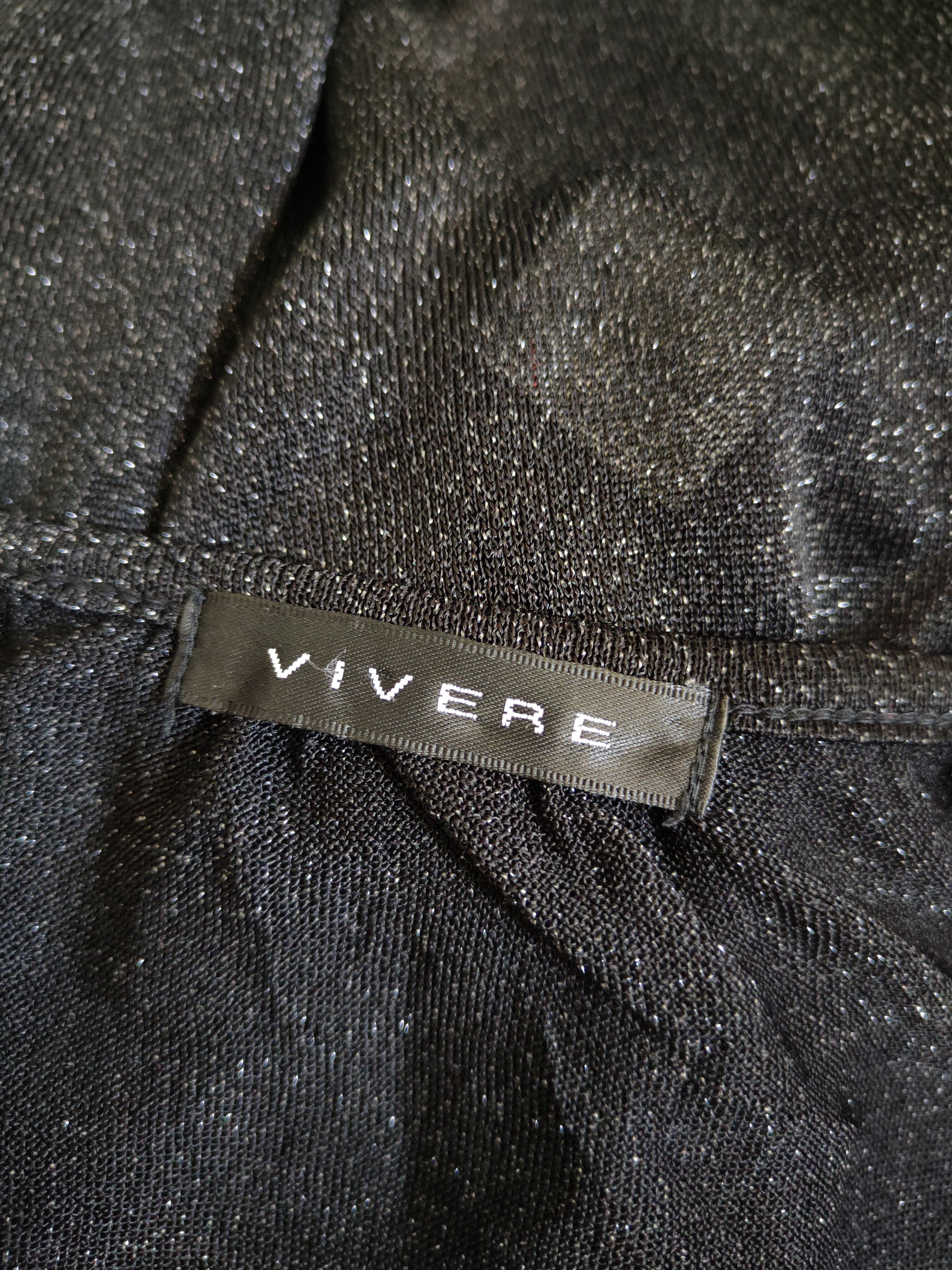 Japanese Brand Vivere Black Shining Crochet Meshnet Knit Cardigan #S1191 Size S / US 4 / IT 40 - 11 Thumbnail