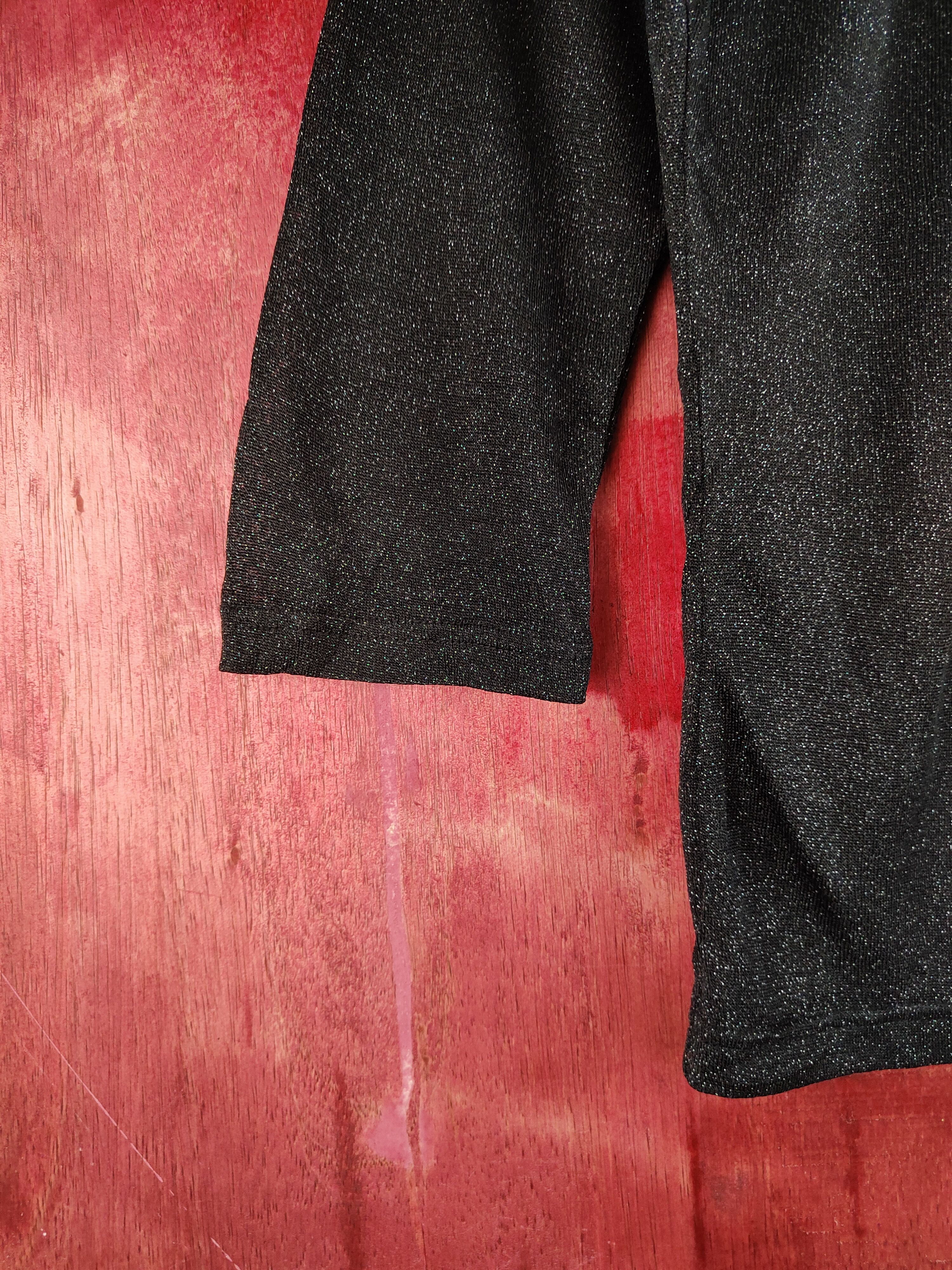 Japanese Brand Vivere Black Shining Crochet Meshnet Knit Cardigan #S1191 Size S / US 4 / IT 40 - 4 Thumbnail