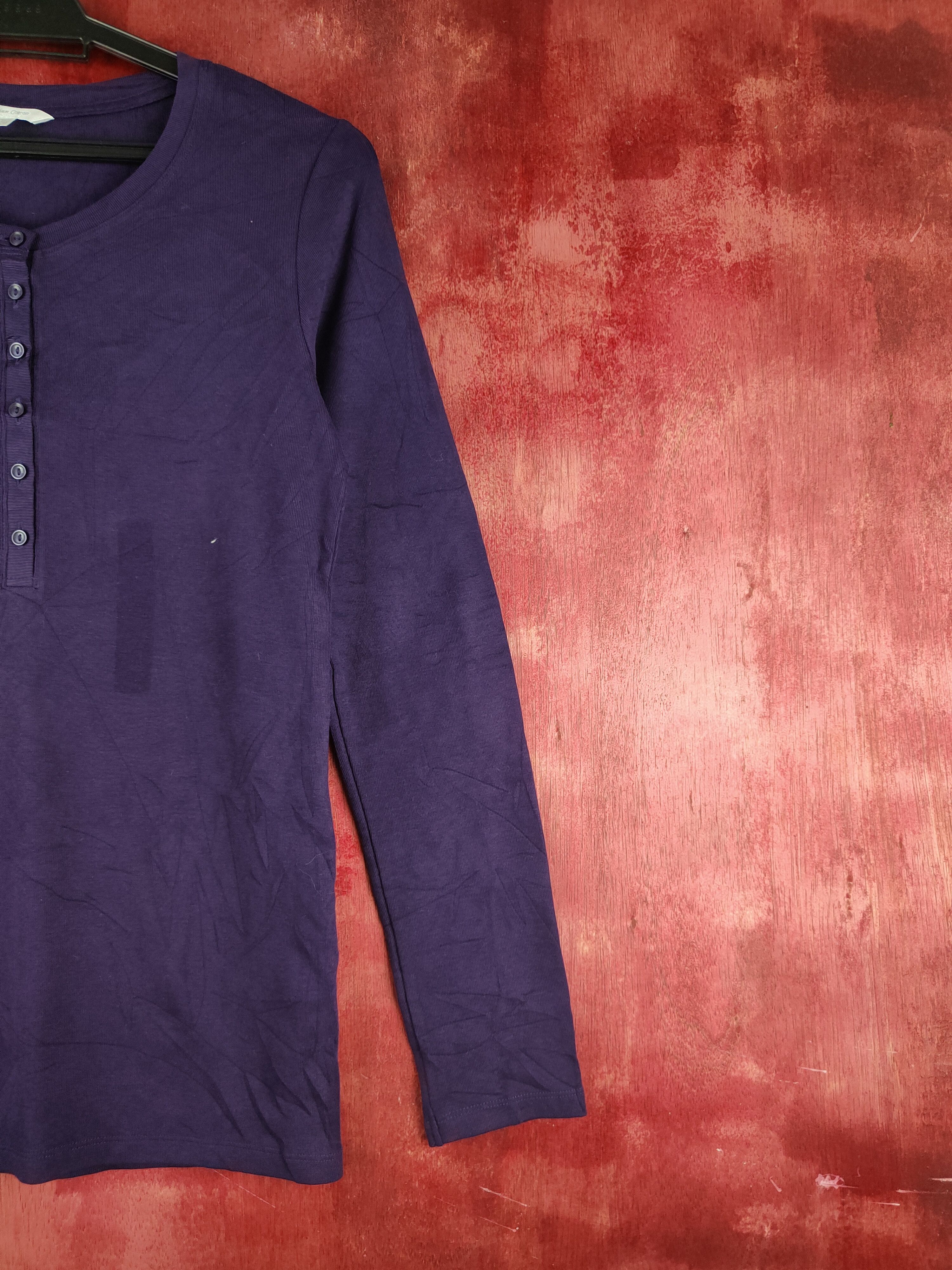 Japanese Brand × Uniqlo Uniqlo Dark Purple Long Sleeve T-shirt #S1190 Size S / US 4 / IT 40 - 5 Thumbnail