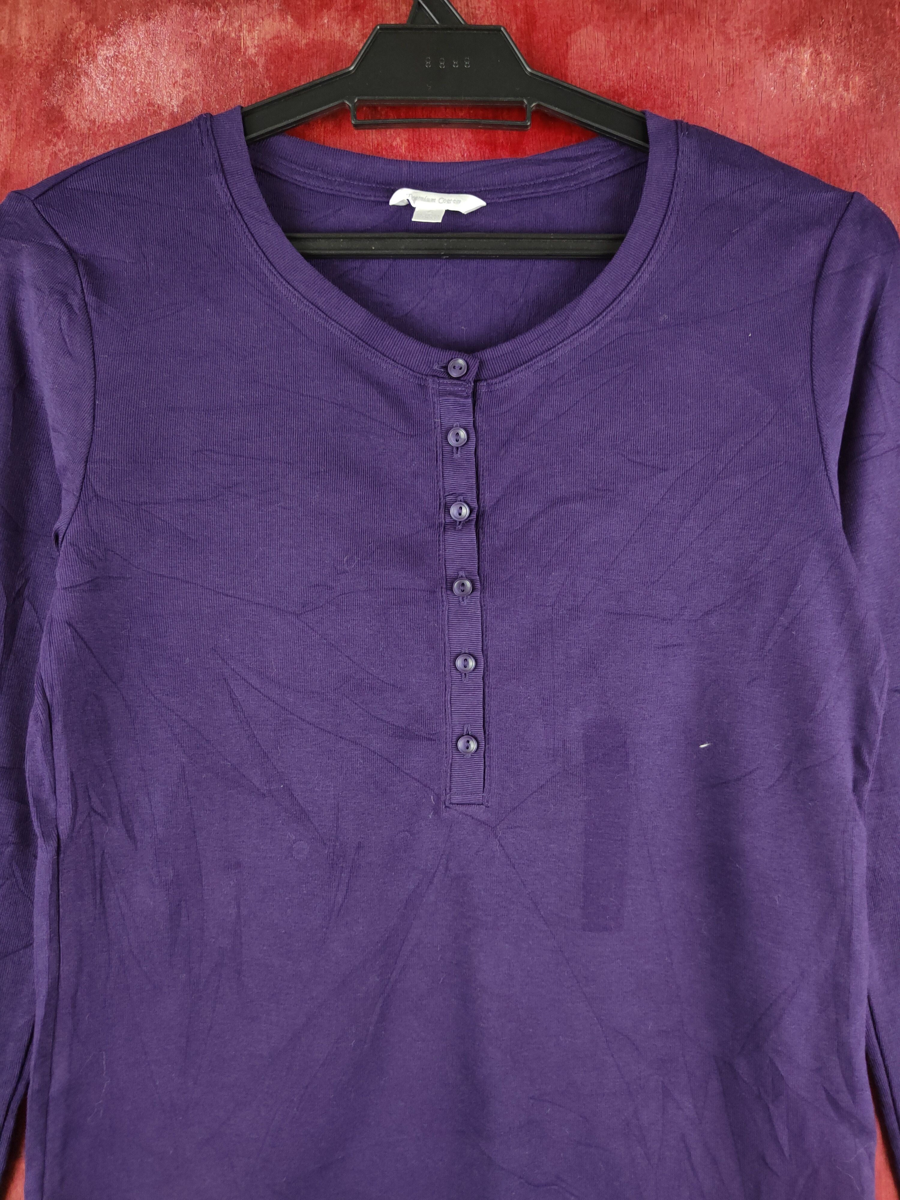 Japanese Brand × Uniqlo Uniqlo Dark Purple Long Sleeve T-shirt #S1190 Size S / US 4 / IT 40 - 2 Thumbnail