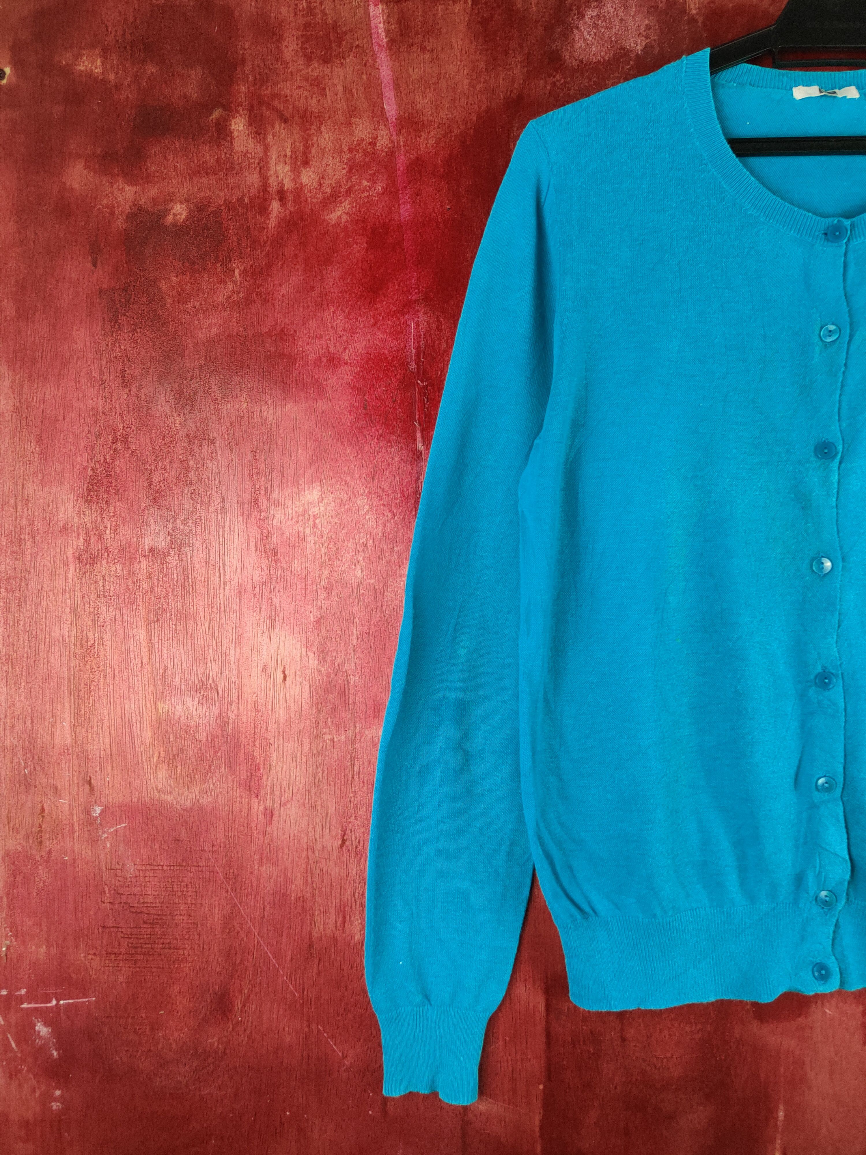 Japanese Brand Uniqlo Light Blue Knitwear Cardigan vintage japan #S1189 Size M / US 6-8 / IT 42-44 - 3 Thumbnail