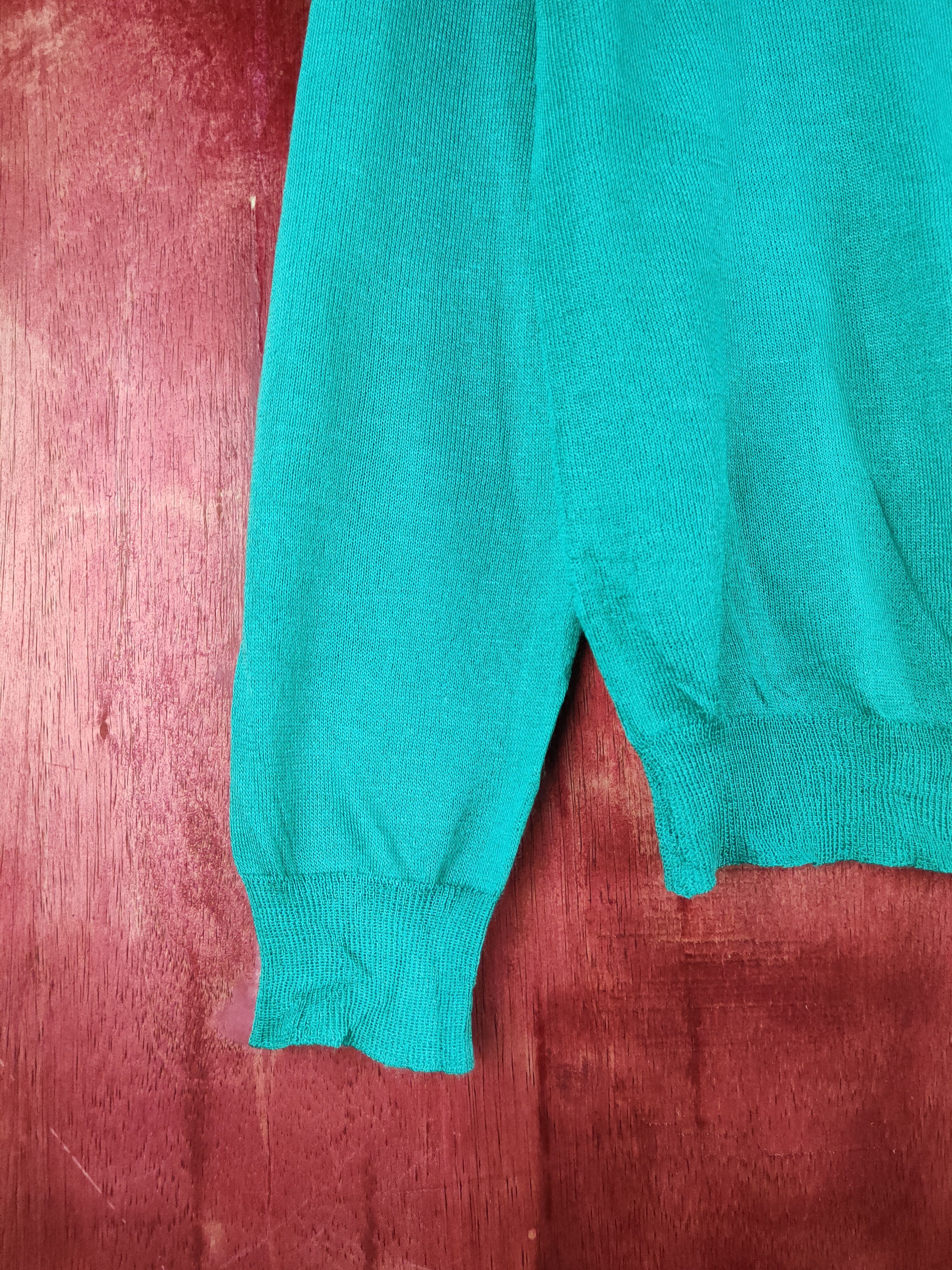 Japanese Brand Topvalu Turquoise Knitwear Cardigan vintage japan #S1157 Size M / US 6-8 / IT 42-44 - 4 Thumbnail