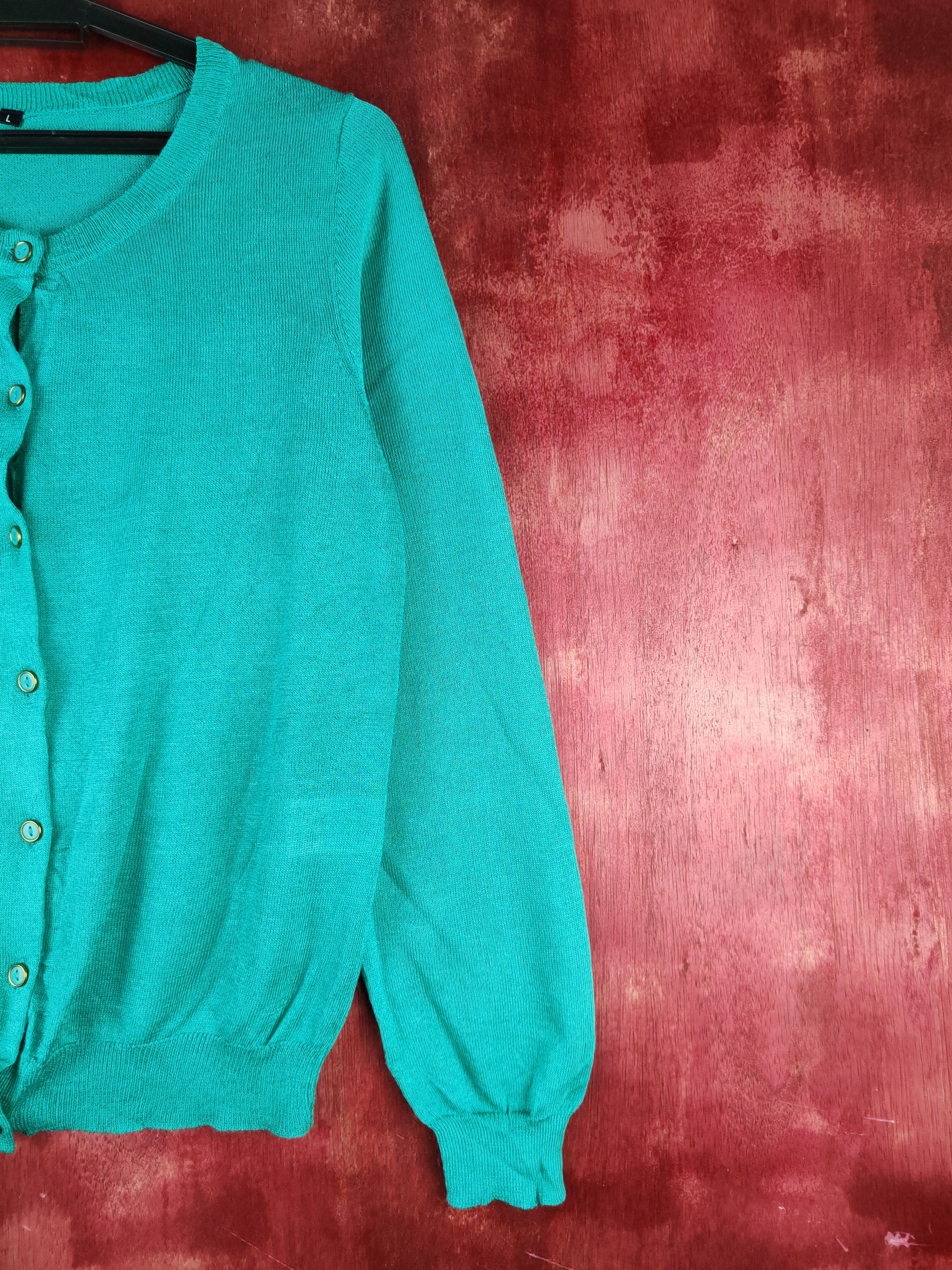 Japanese Brand Topvalu Turquoise Knitwear Cardigan vintage japan #S1157 Size M / US 6-8 / IT 42-44 - 5 Thumbnail