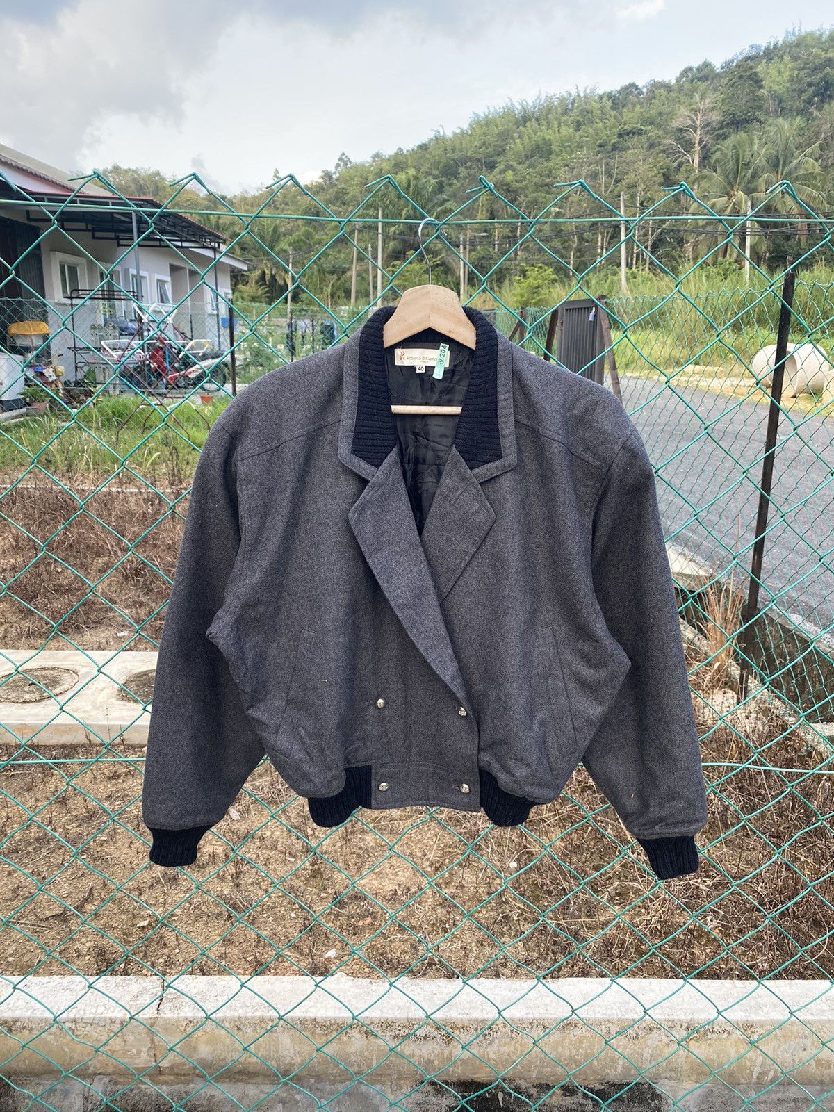 image of Italian Designers x Roberta Di Camerino Mohair Jacket in Grey, Men's (Size Medium)