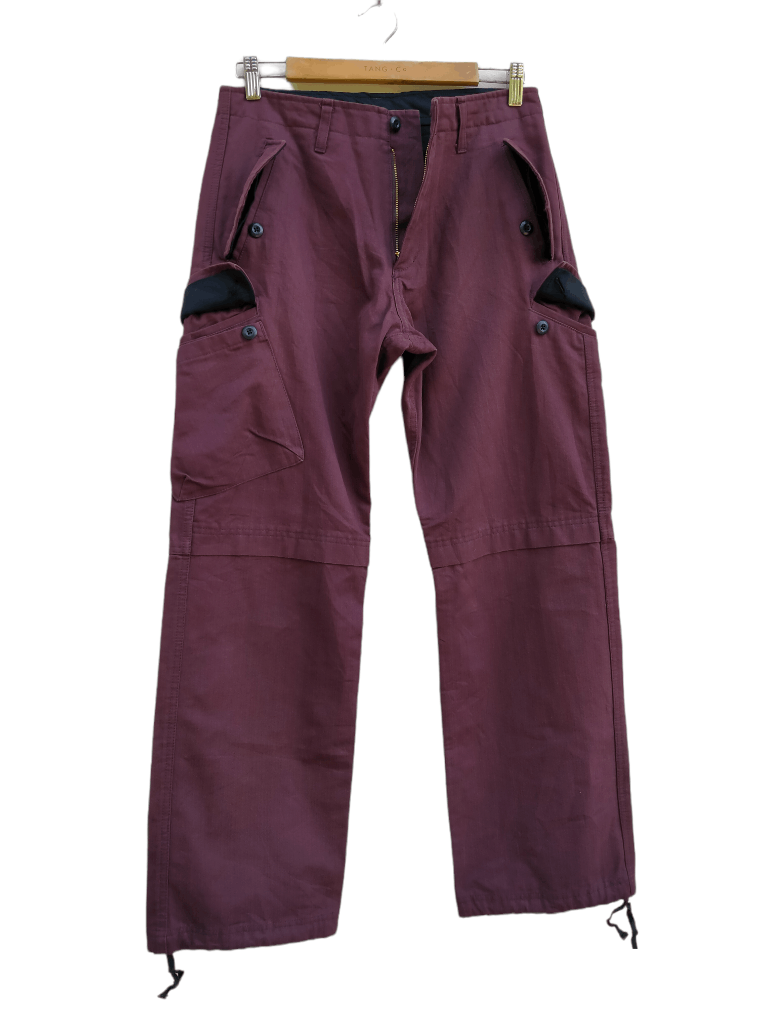 image of Vintage Ppfm Parachute Drawstring Cargo Trousers Pant, Men's (Size 32)