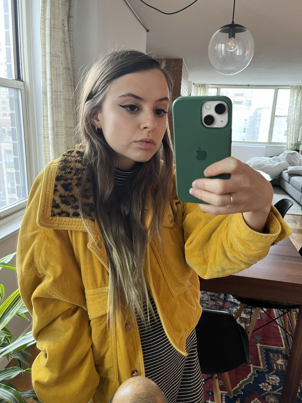 Versace VERSACE • RARE VINTAGE YELLOW VELVET & LEOPARD MEDUSA JACKET Size M / US 6-8 / IT 42-44 - 8 Thumbnail