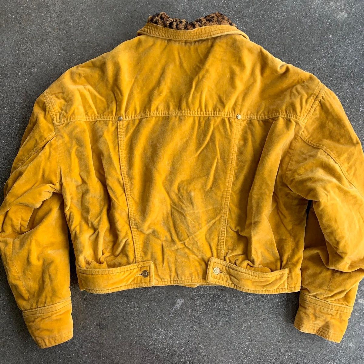 Versace VERSACE • RARE VINTAGE YELLOW VELVET & LEOPARD MEDUSA JACKET Size M / US 6-8 / IT 42-44 - 2 Thumbnail