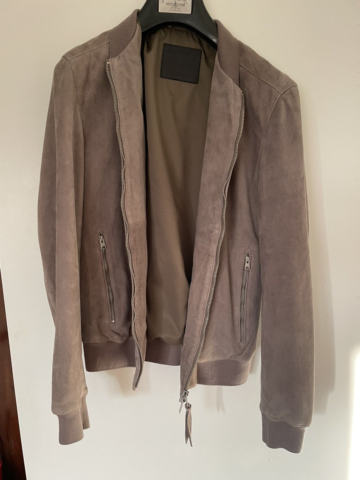 image of Allsaints Suede Jacket in Grey, Men's (Size XS)