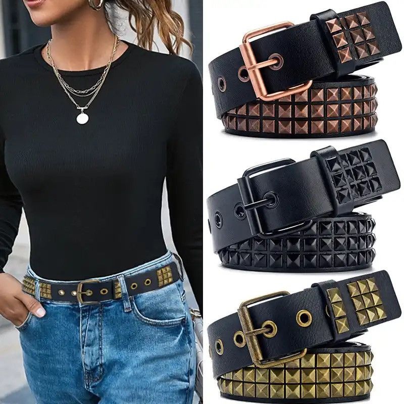 Japanese Brand × Vintage Pyramid Studded Belt (black) Size ONE SIZE - 1 Thumbnail