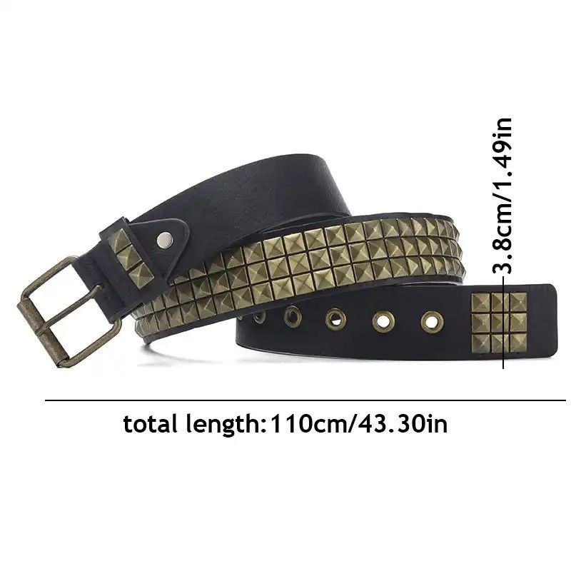 Japanese Brand × Vintage Pyramid Studded Belt (black) Size ONE SIZE - 2 Thumbnail