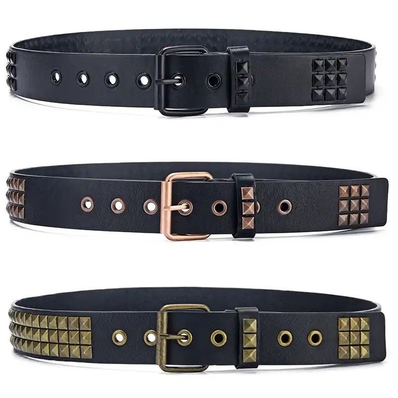 Japanese Brand × Vintage Pyramid Studded Belt (black) Size ONE SIZE - 4 Thumbnail