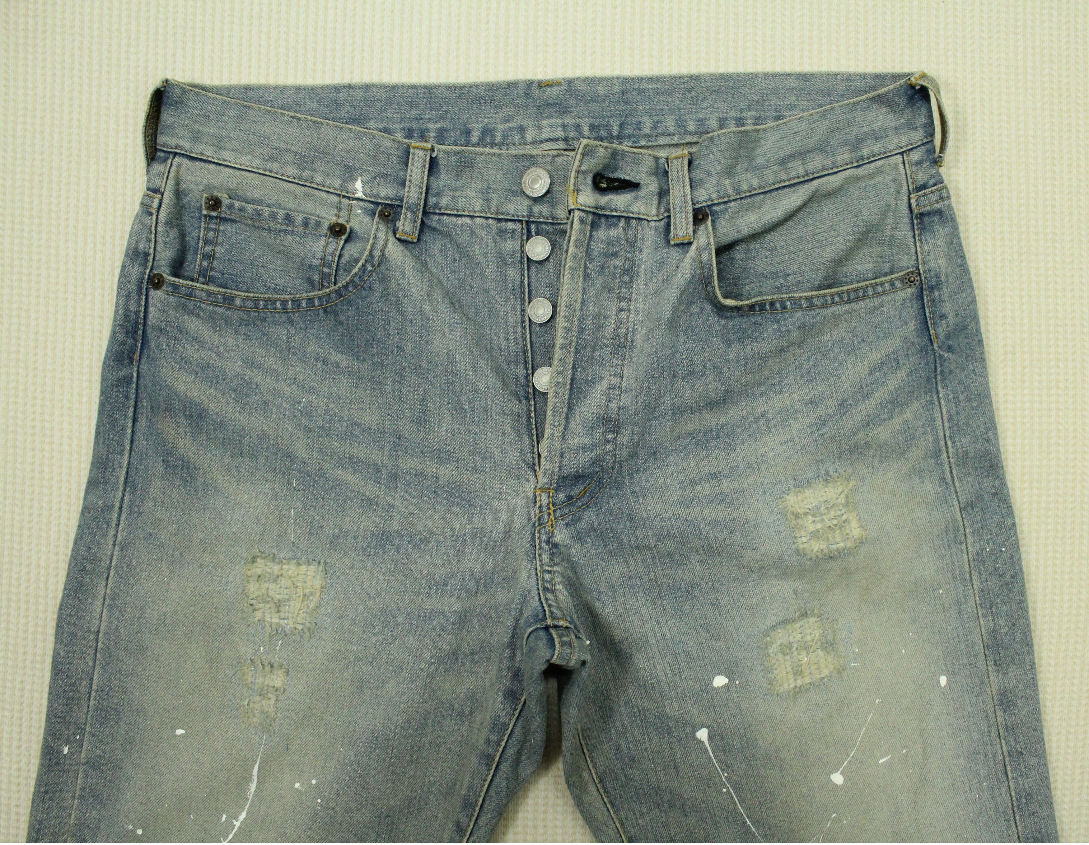 Japanese Brand × Takeo Kikuchi TAKEO KIKUCHI Denim Paint Splatter Distressed Style Washed Size US 34 / EU 50 - 3 Thumbnail